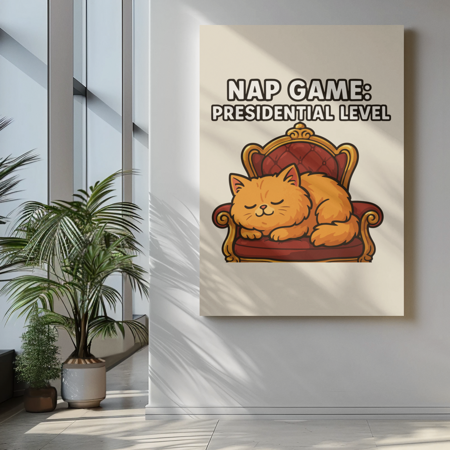 Funny Cat Memes: Cat Nap Game Poster - Presidential Level Wall Art