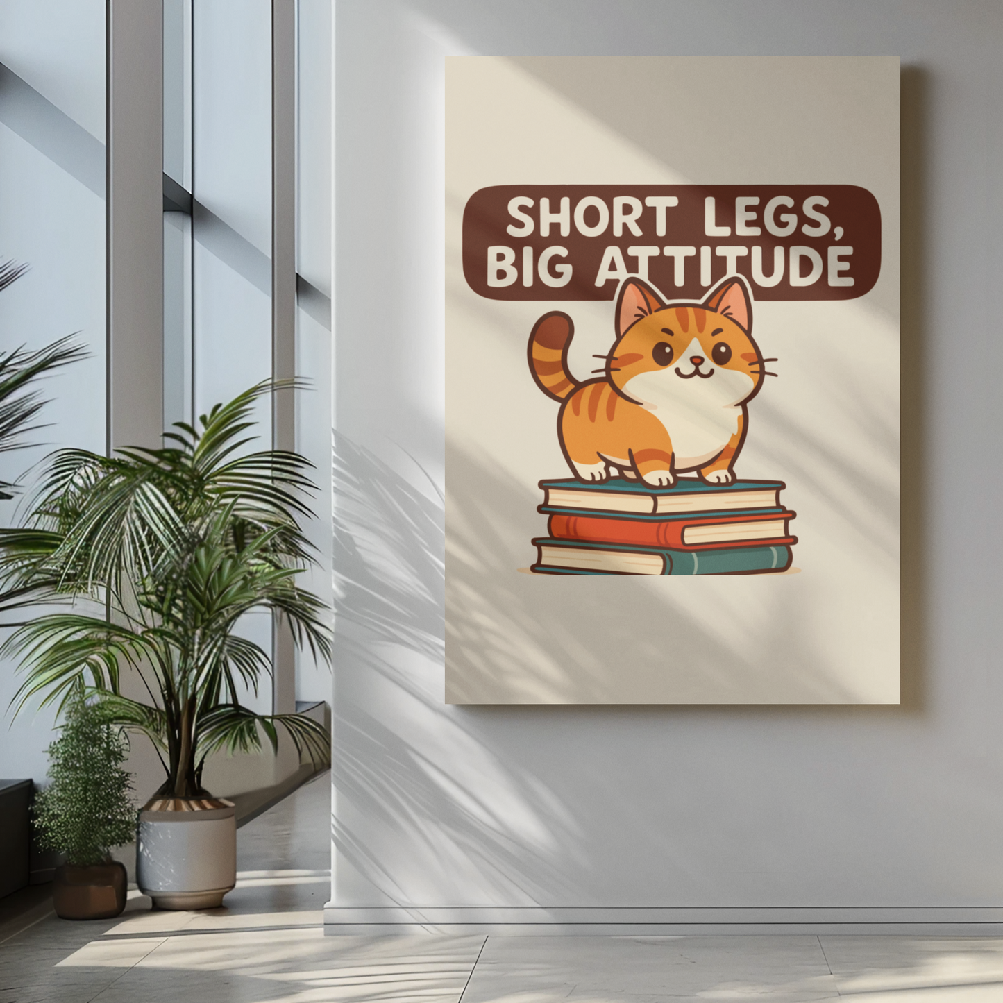 Funny Cat Memes: Cute Cat Poster - Short Legs, Big Attitude - Home Decor for Cat Lovers