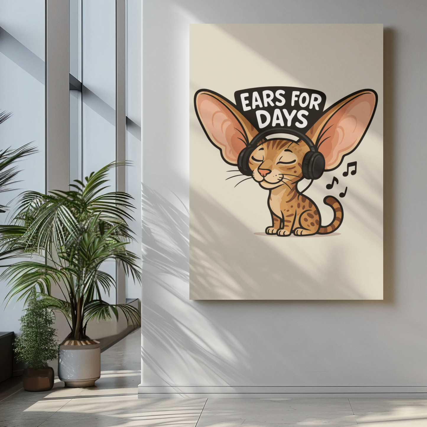 Funny Cat Memes: Ears for Days Cat Poster - Fun Wall Art for Cat Lovers