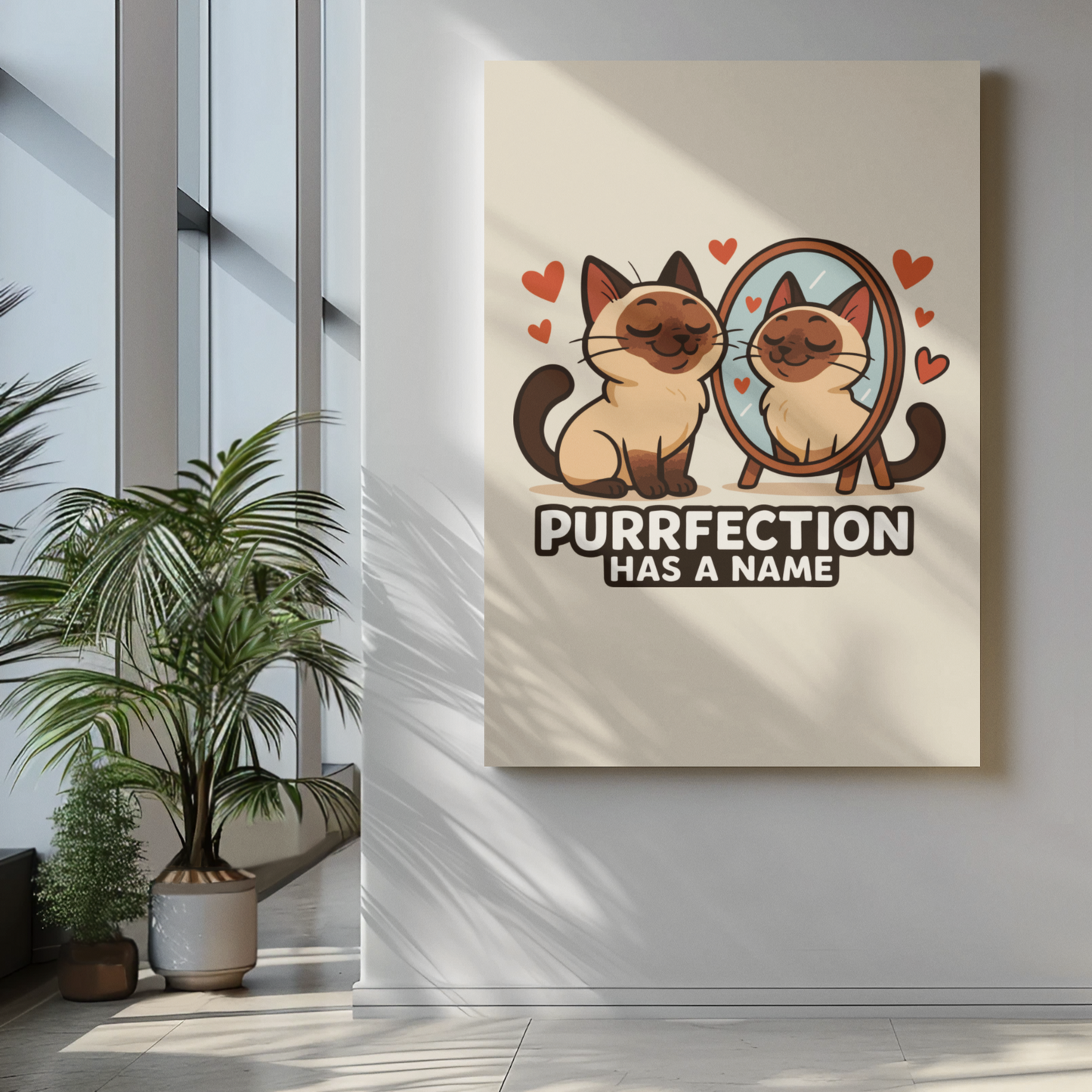 Funny Cat Memes: Cute Cat Poster - 'Purrfection Has a Name'