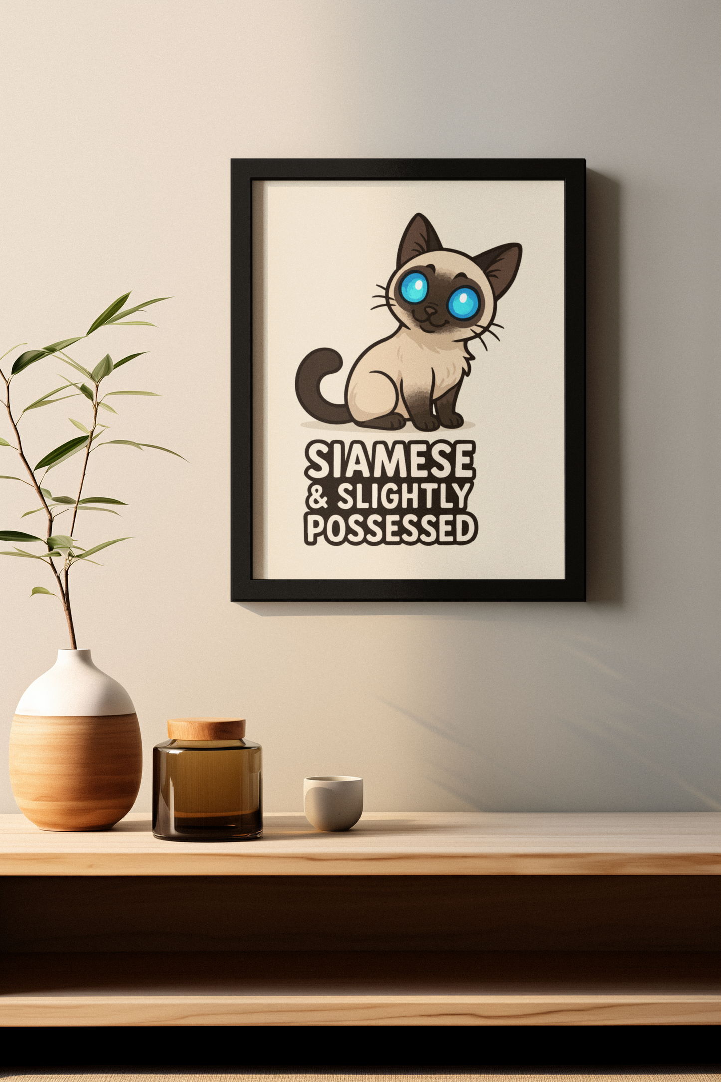 Funny Cat Memes: Siamese Cat Poster - Slightly Possessed Art Print