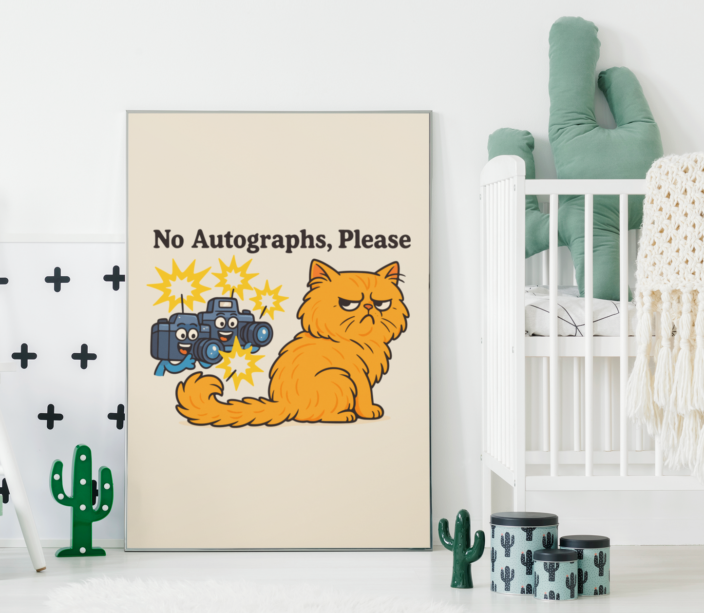 Funny Cat Memes Poster - No Autographs, Please - Matte Vertical Print