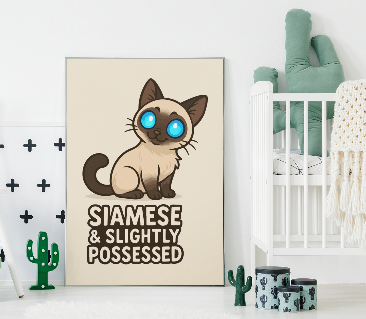 Funny Cat Memes: Siamese Cat Poster - Slightly Possessed Art Print