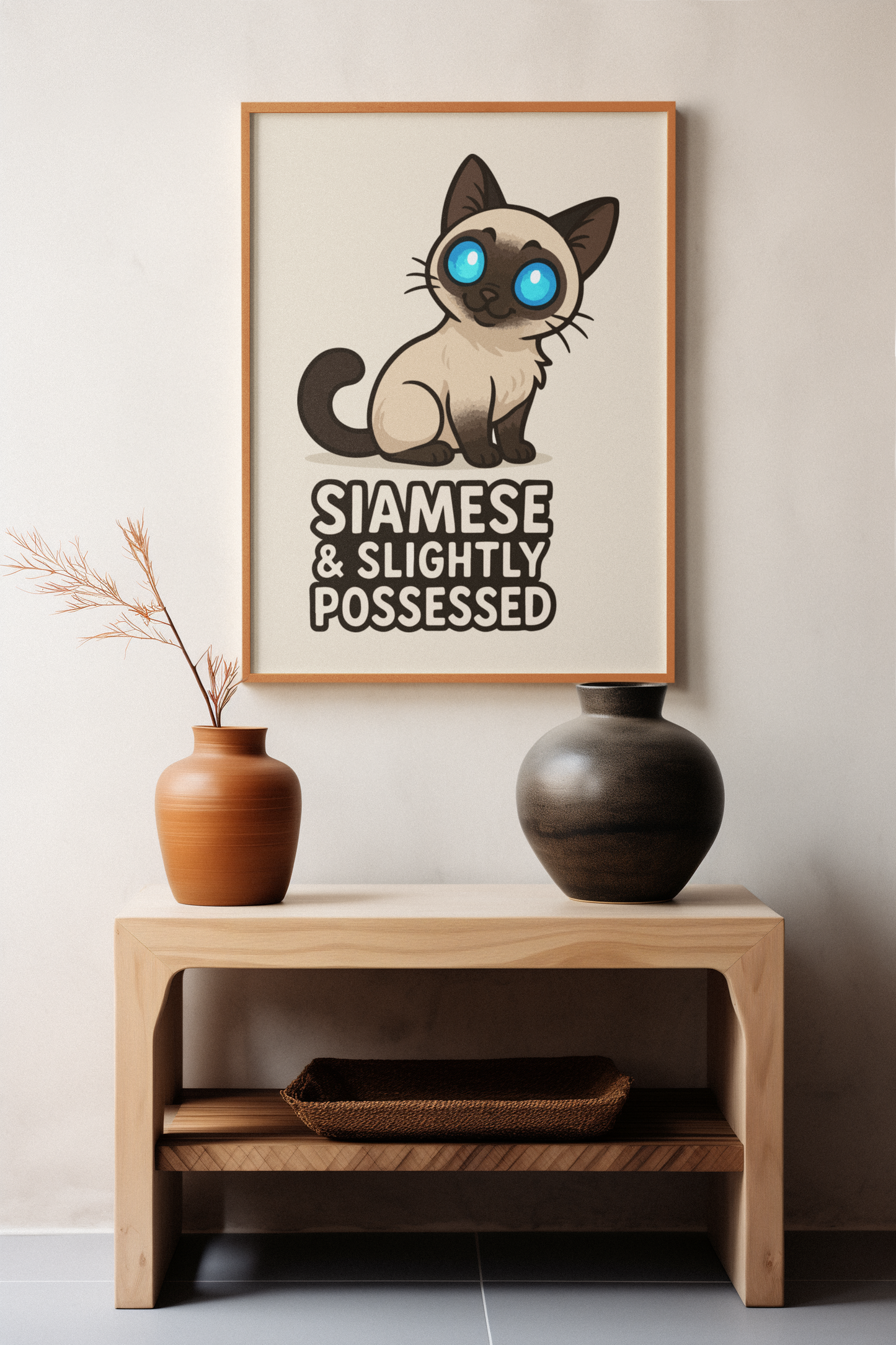 Funny Cat Memes: Siamese Cat Poster - Slightly Possessed Art Print