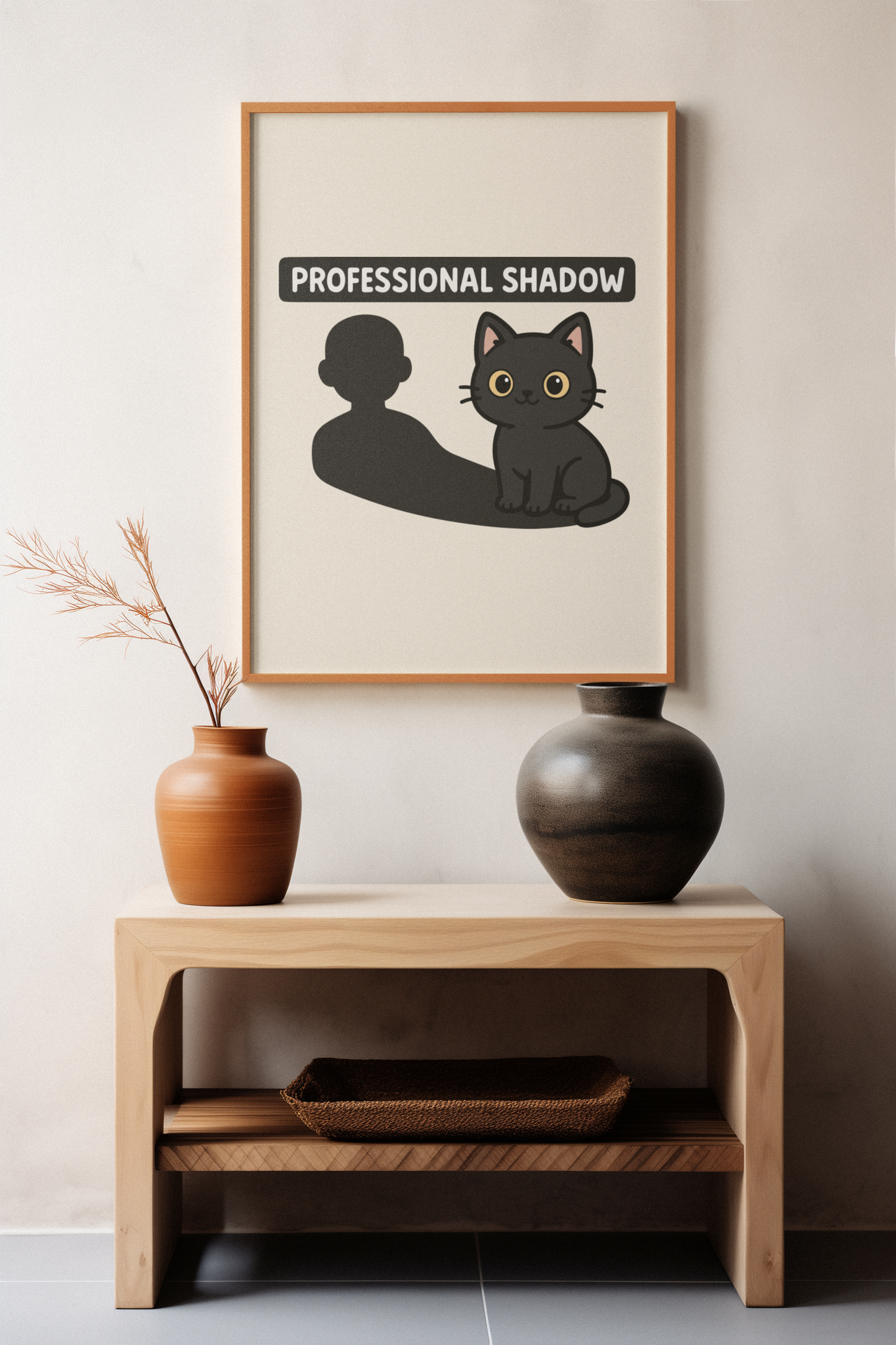 Funny Cat Memes: Professional Shadow Cat Poster - Cute Pet Decor for Cat Lovers