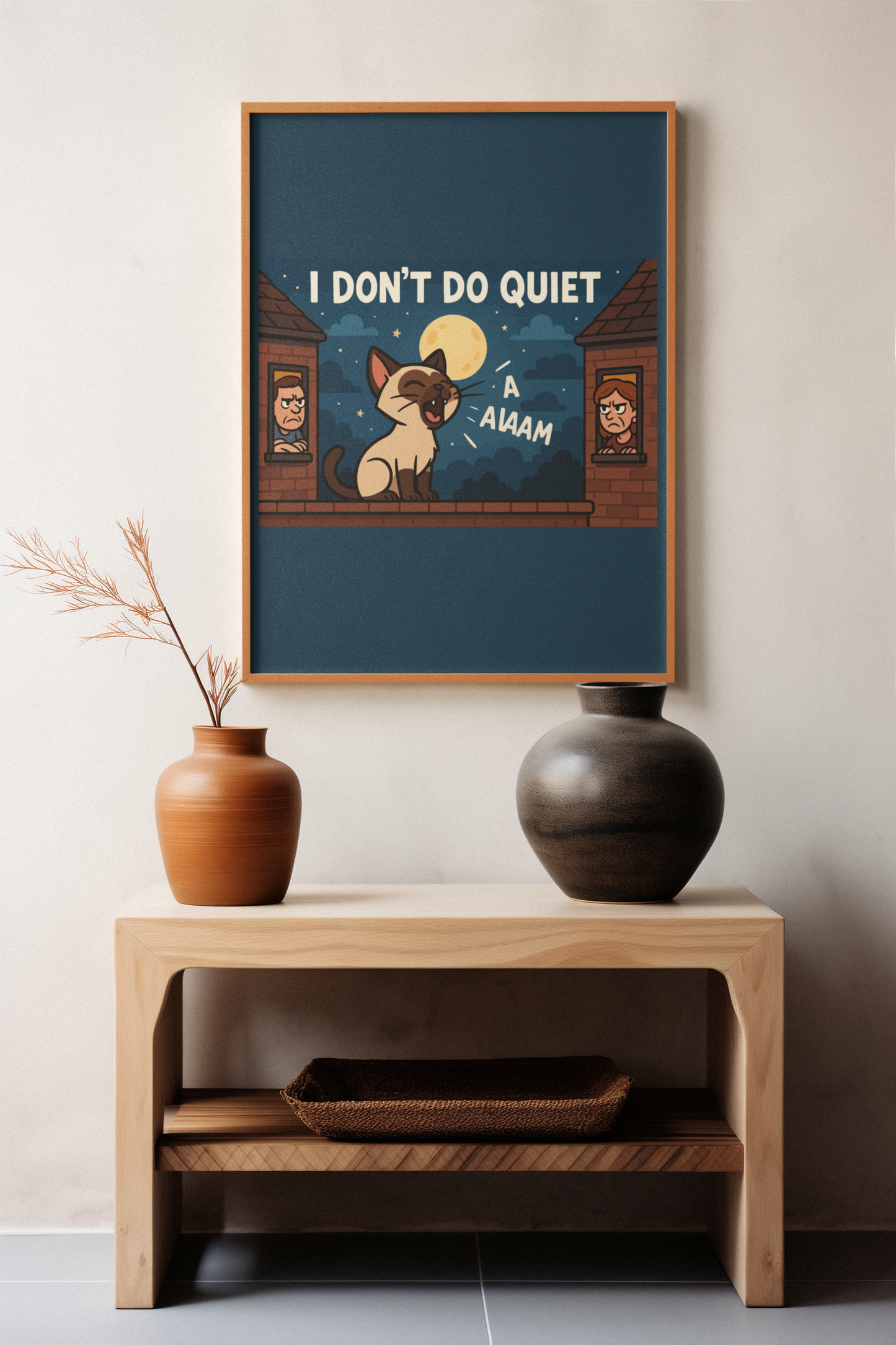 Funny Cat Memes Wall Art - "I Don't Do Quiet" Matte Vertical Poster