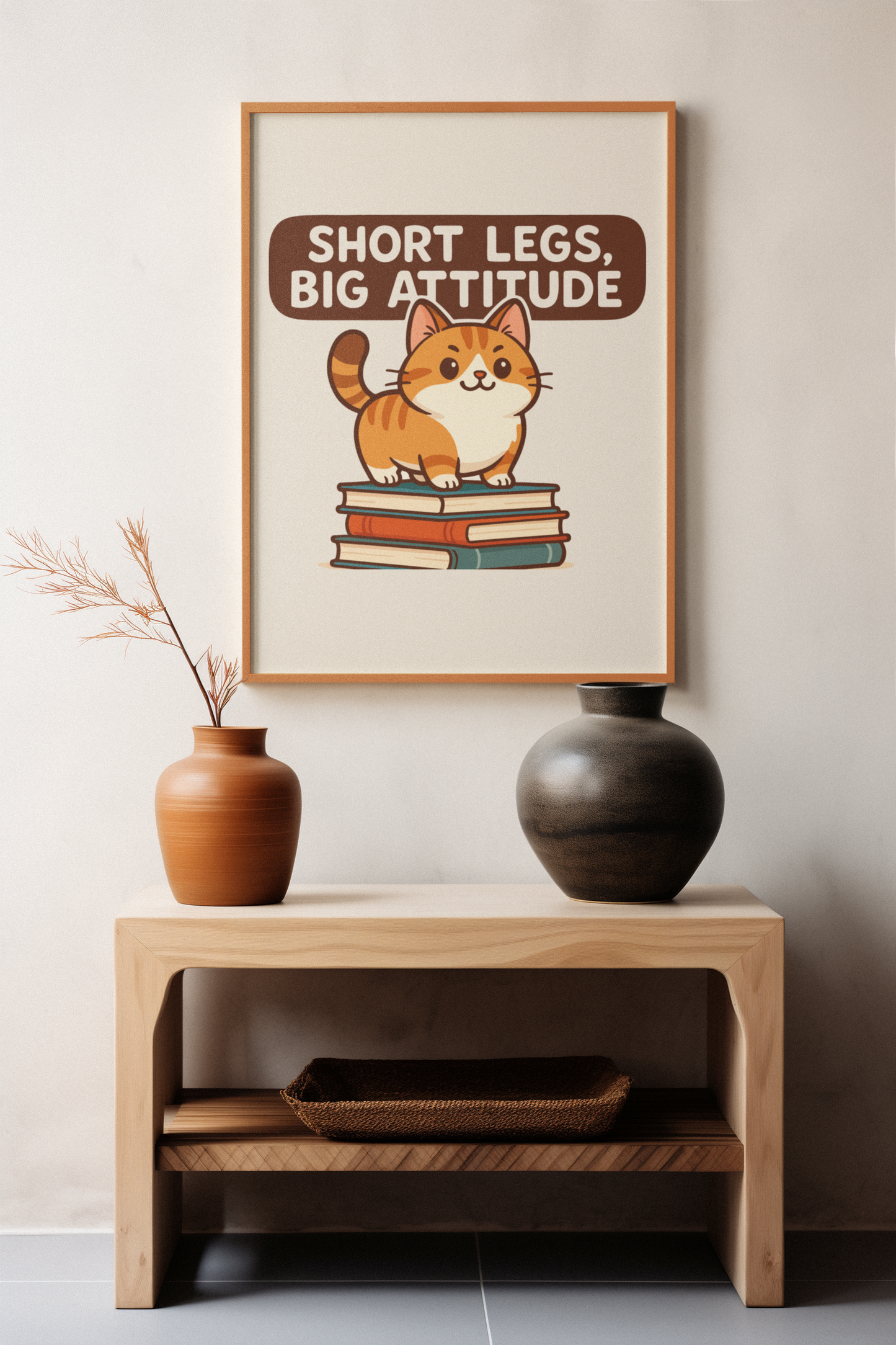 Funny Cat Memes: Cute Cat Poster - Short Legs, Big Attitude - Home Decor for Cat Lovers