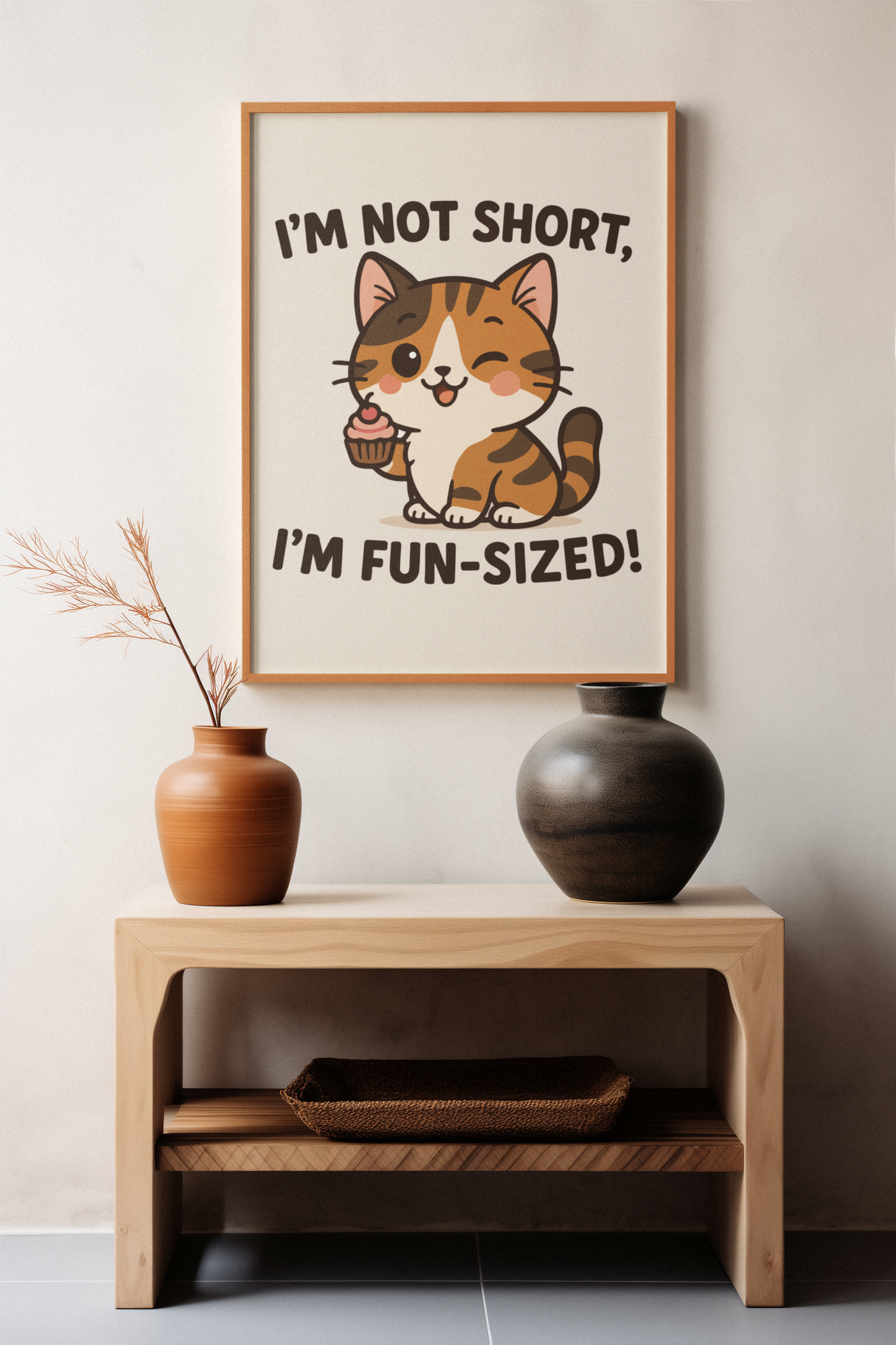 Funny Cat Memes: Cute Fun-Sized Cat Poster | Whimsical Wall Art for Cat Lovers | Adorable Home Decor
