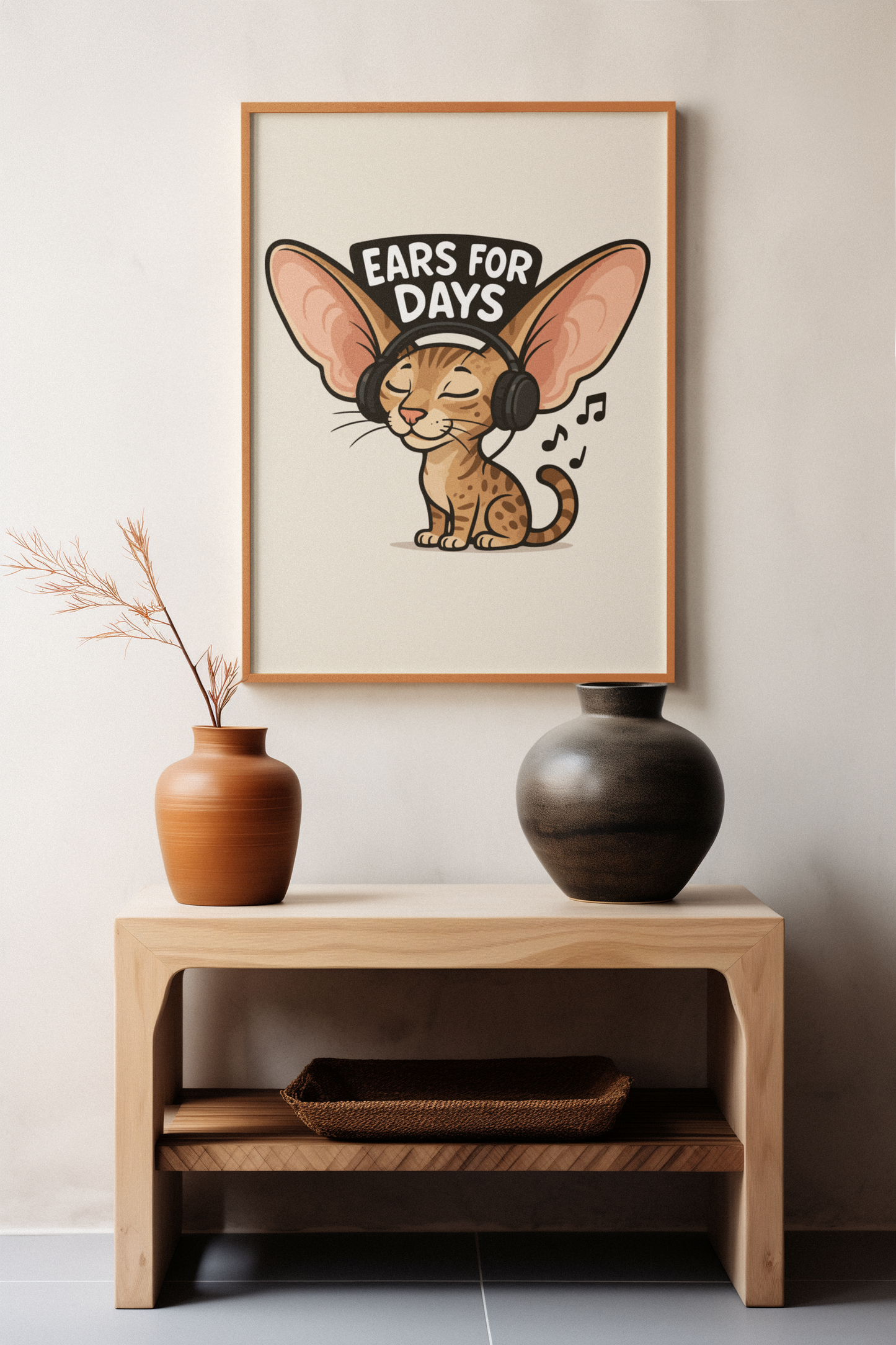 Funny Cat Memes: Ears for Days Cat Poster - Fun Wall Art for Cat Lovers