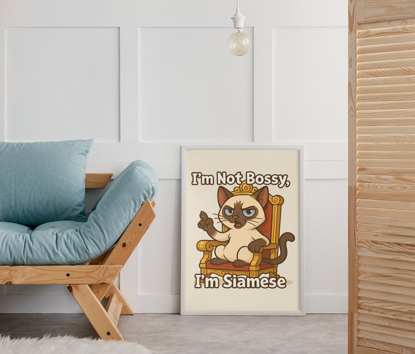 Funny Cat Memes: Funny Siamese Cat Poster - "I'm Not Bossy, I'm Siamese" - Matte Wall Art