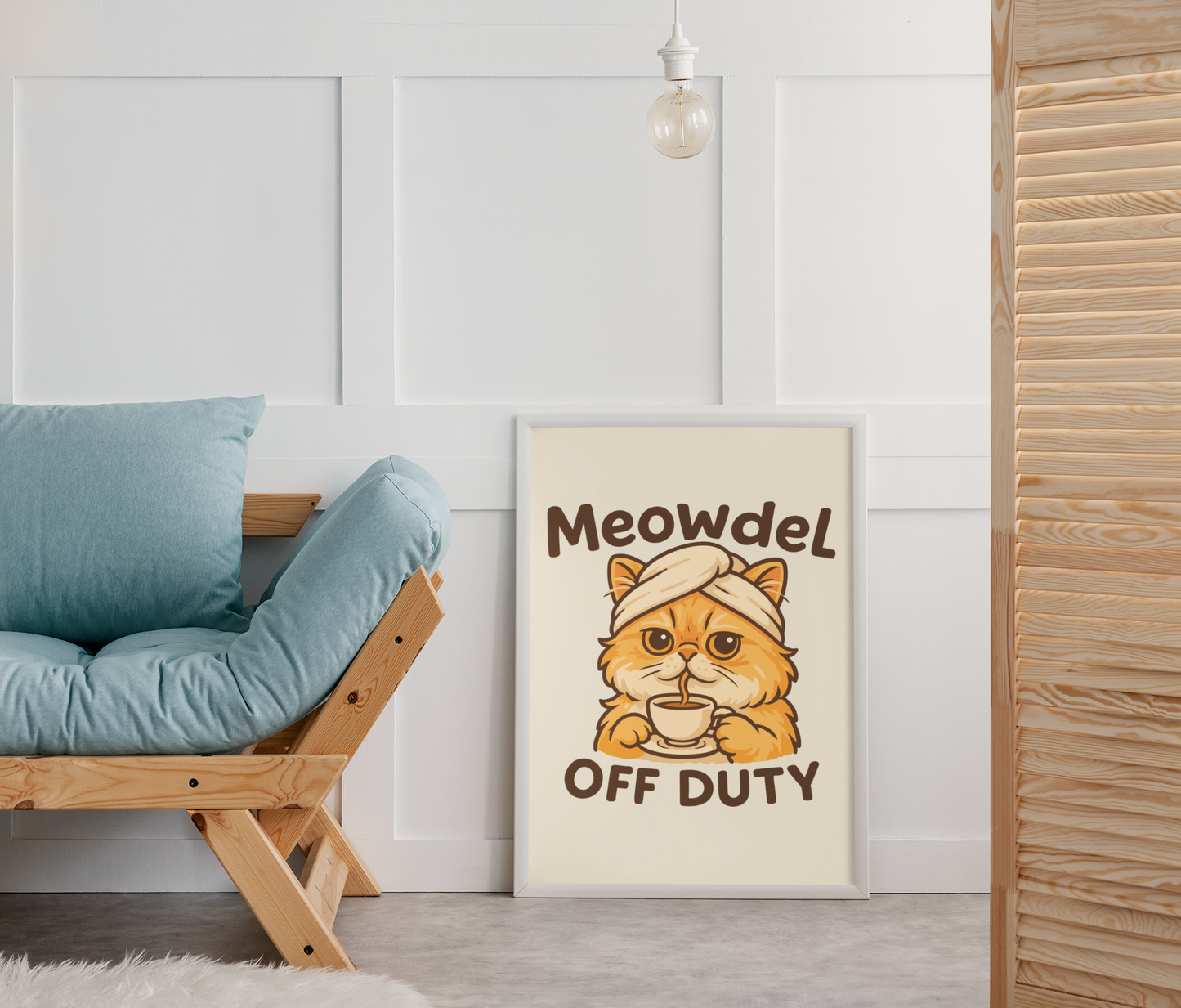 Cute Cat Off Duty Matte Vertical Poster - Funny Cat Memes Wall Art, Perfect for Pet Lovers