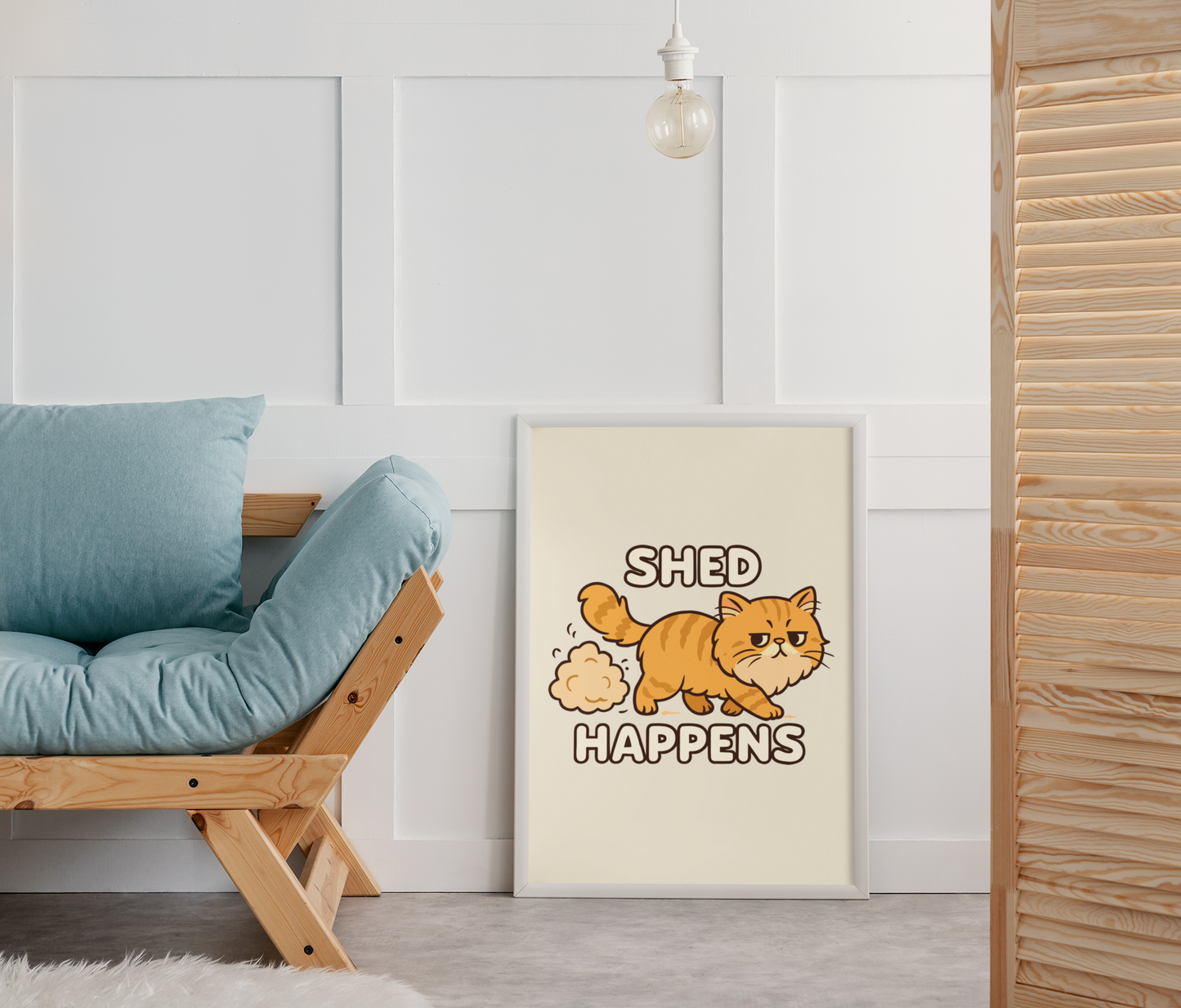 Funny Cat Memes: Shed Happens Cat Poster – Cute Matte Vertical Wall Art for Pet Lovers