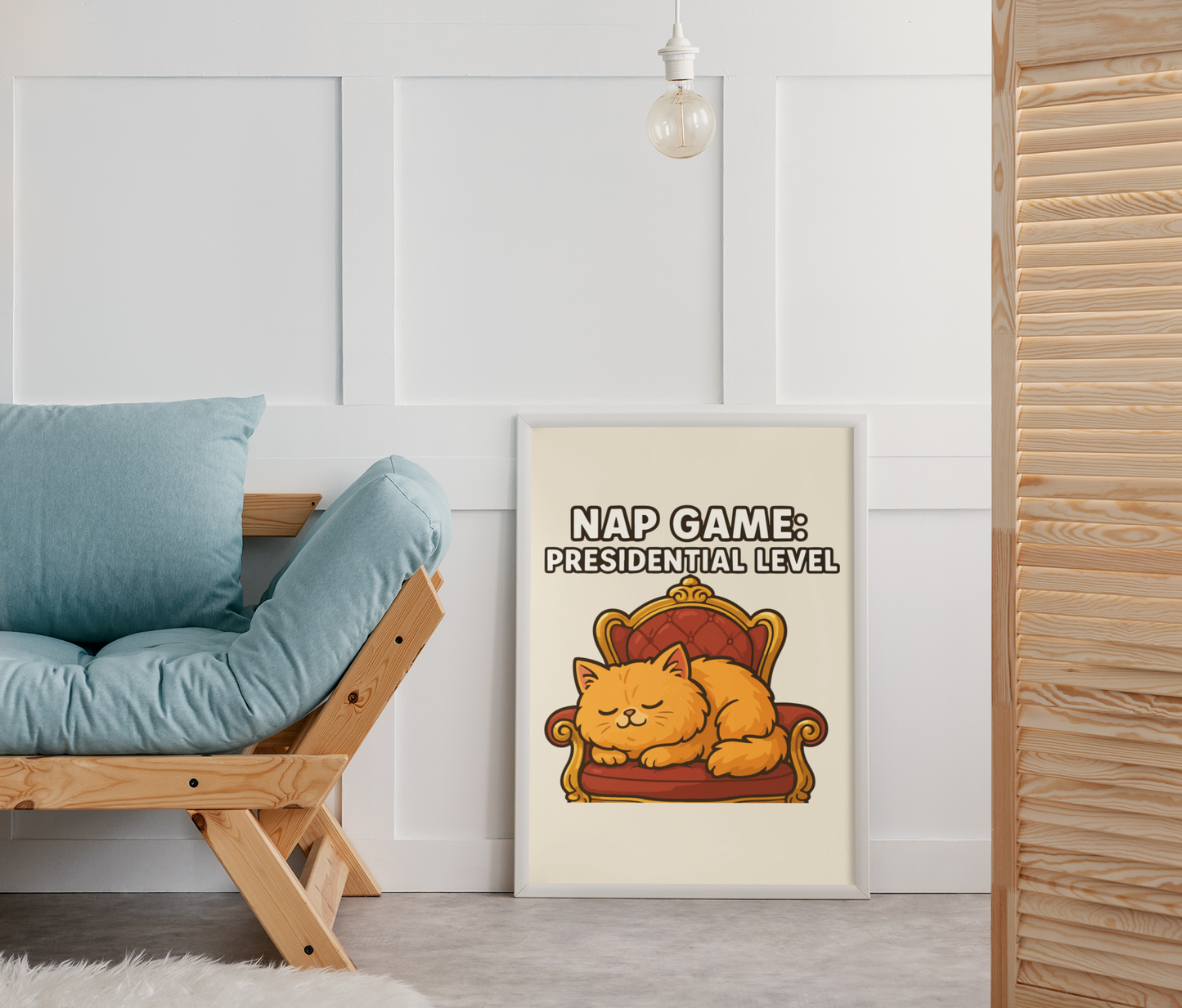 Funny Cat Memes: Cat Nap Game Poster - Presidential Level Wall Art