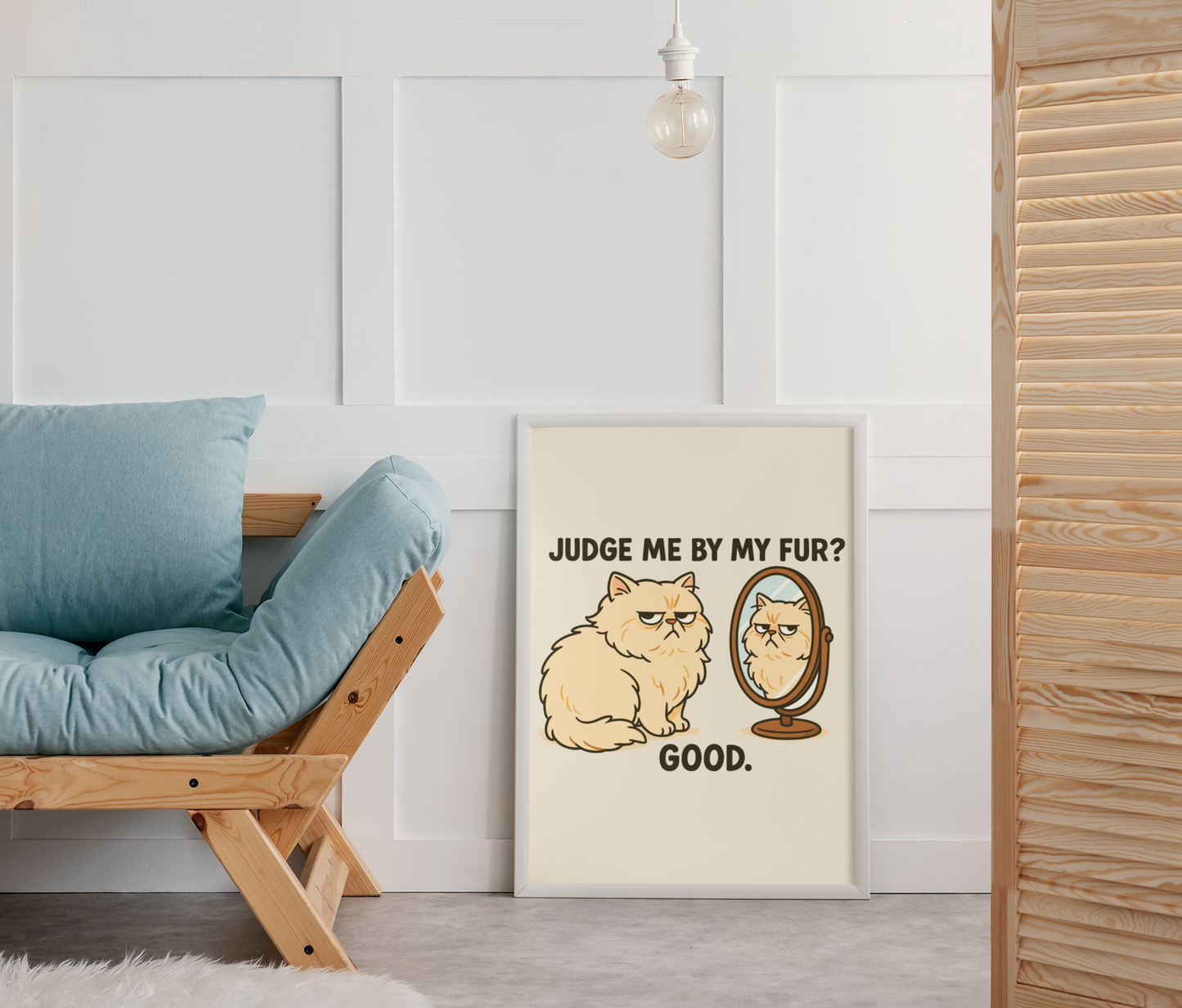 Funny Cat Memes Art Poster - 'Judge Me By My Fur?'