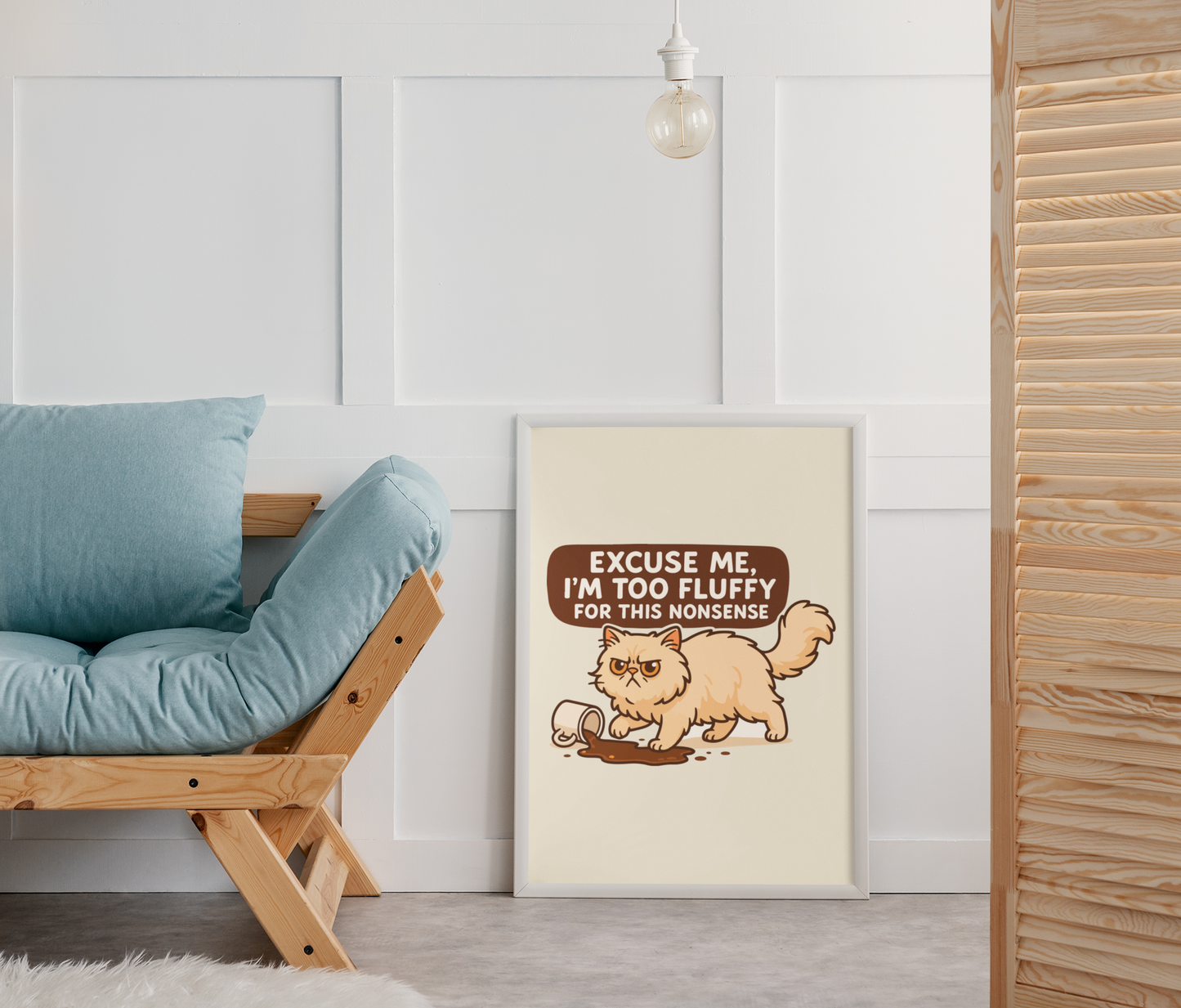 Funny Cat Memes: Fluffy Cat Matte Vertical Poster - Perfect Wall Art for Cat Lovers