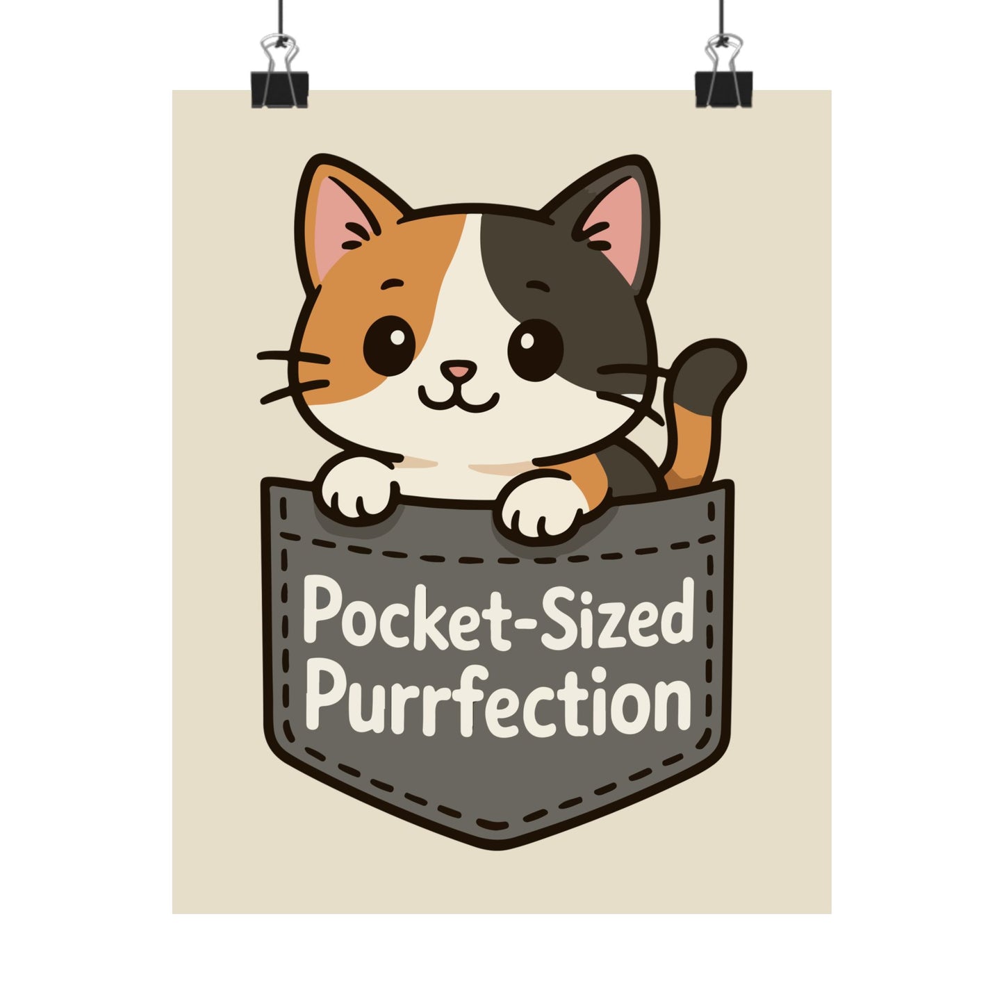 Funny Cat Memes: Cute Cat Pocket-Sized Purrfection Matte Vertical Poster