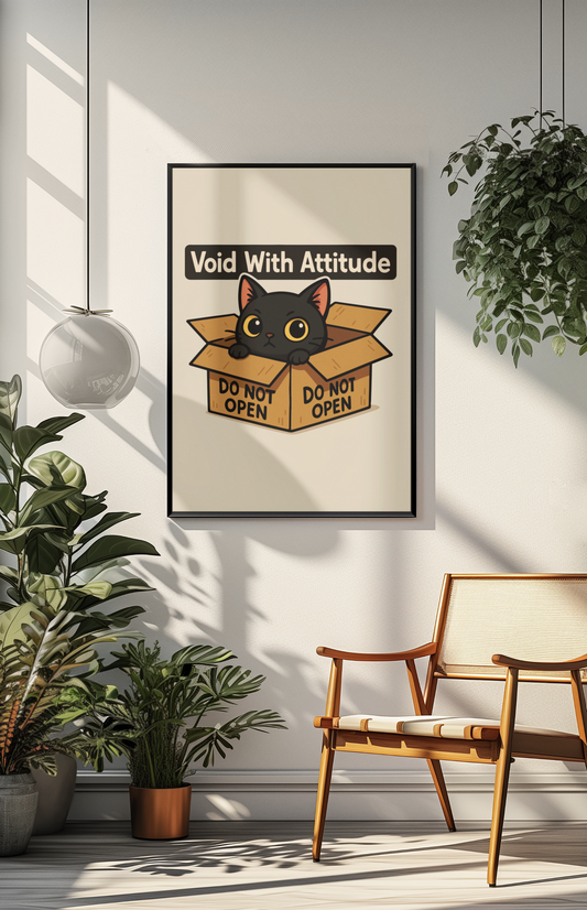 Matte Vertical Poster - 'Void With Attitude' Cat Design - Perfect for Pet Lovers and Home Decor