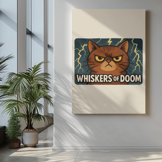 Whiskers of Doom Cat Poster - Matte Vertical Art Print for Cat Lovers