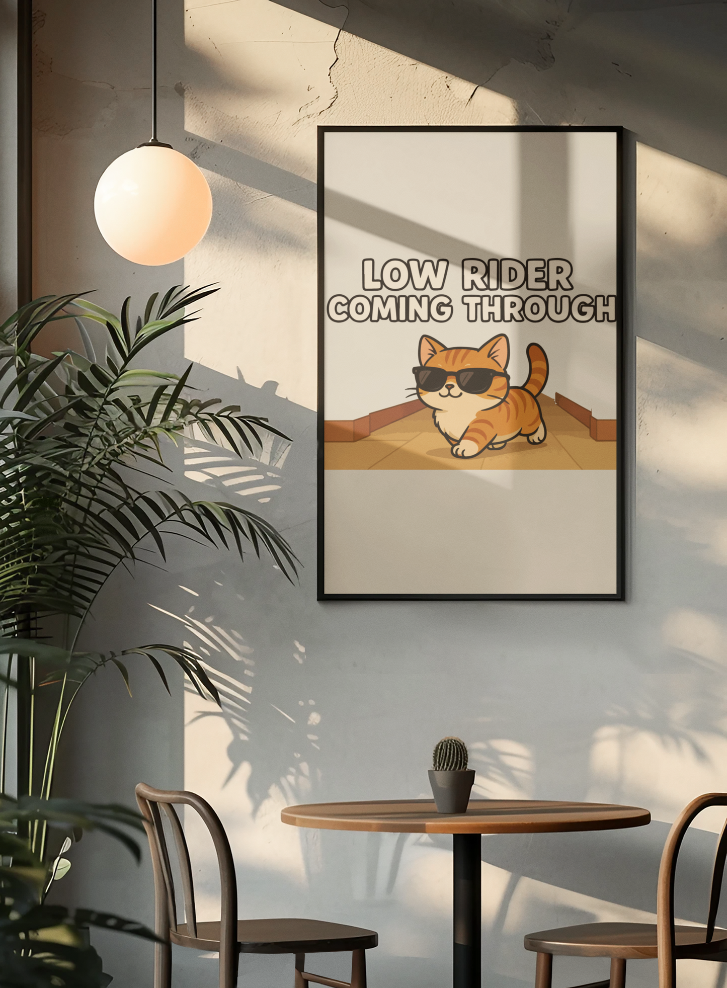 Funny Cat Memes: Cool Cat Matte Poster - "Low Rider Coming Through"
