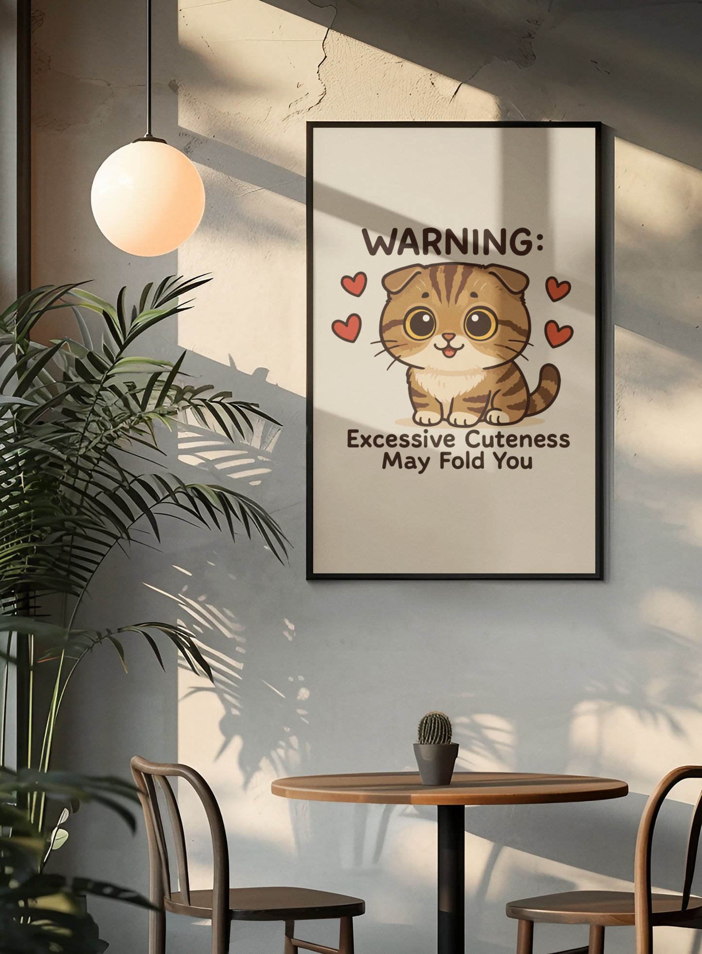 Funny Cat Memes: Cute Cat Warning Poster - Excessive Cuteness Alert