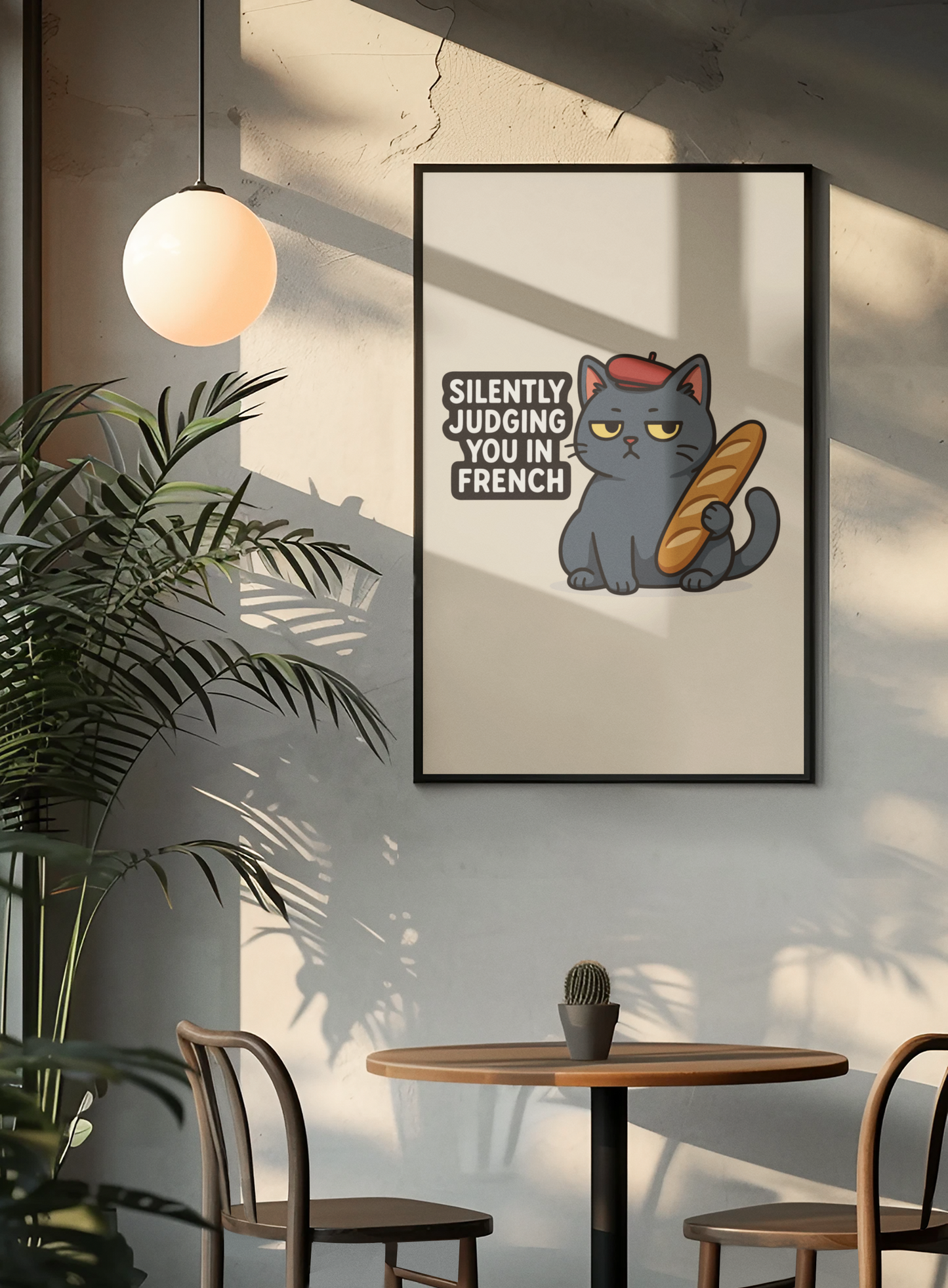 Funny Cat Memes: Funny French Cat Poster - Silently Judging You in French