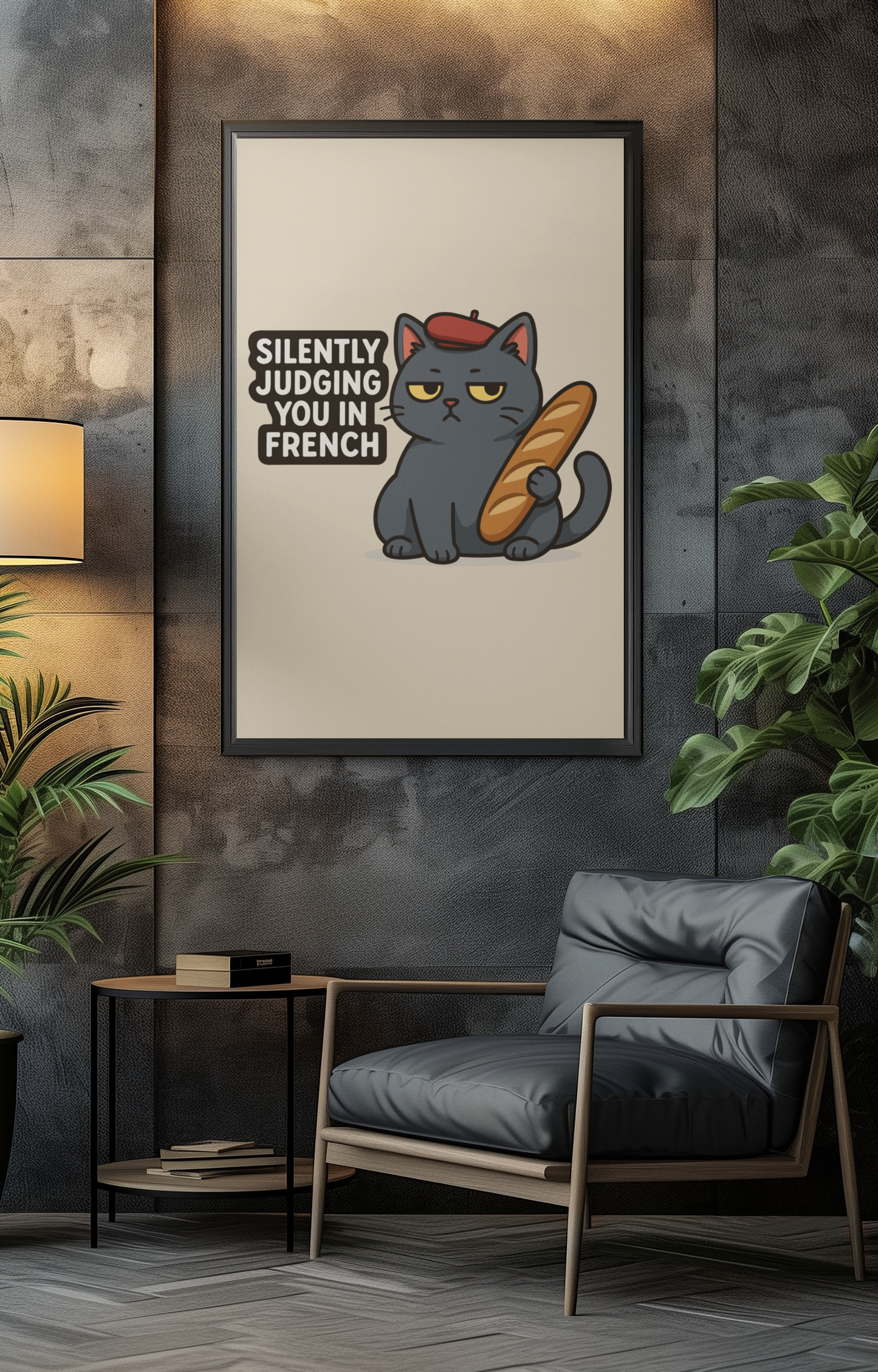 Funny Cat Memes: Funny French Cat Poster - Silently Judging You in French