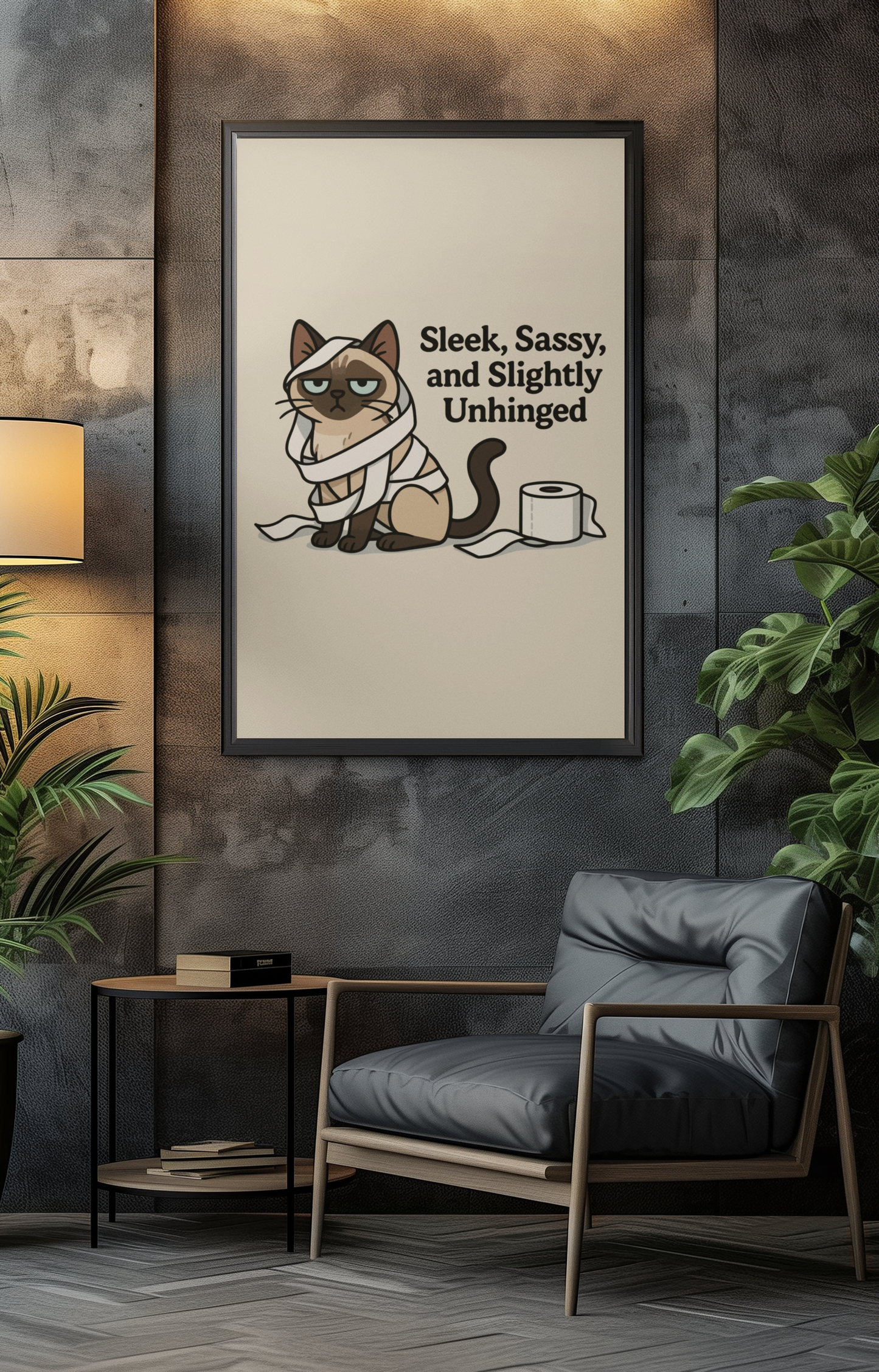 Funny Cat Memes: Sleek Sassy Cat Poster - Quirky Wall Art for Cat Lovers