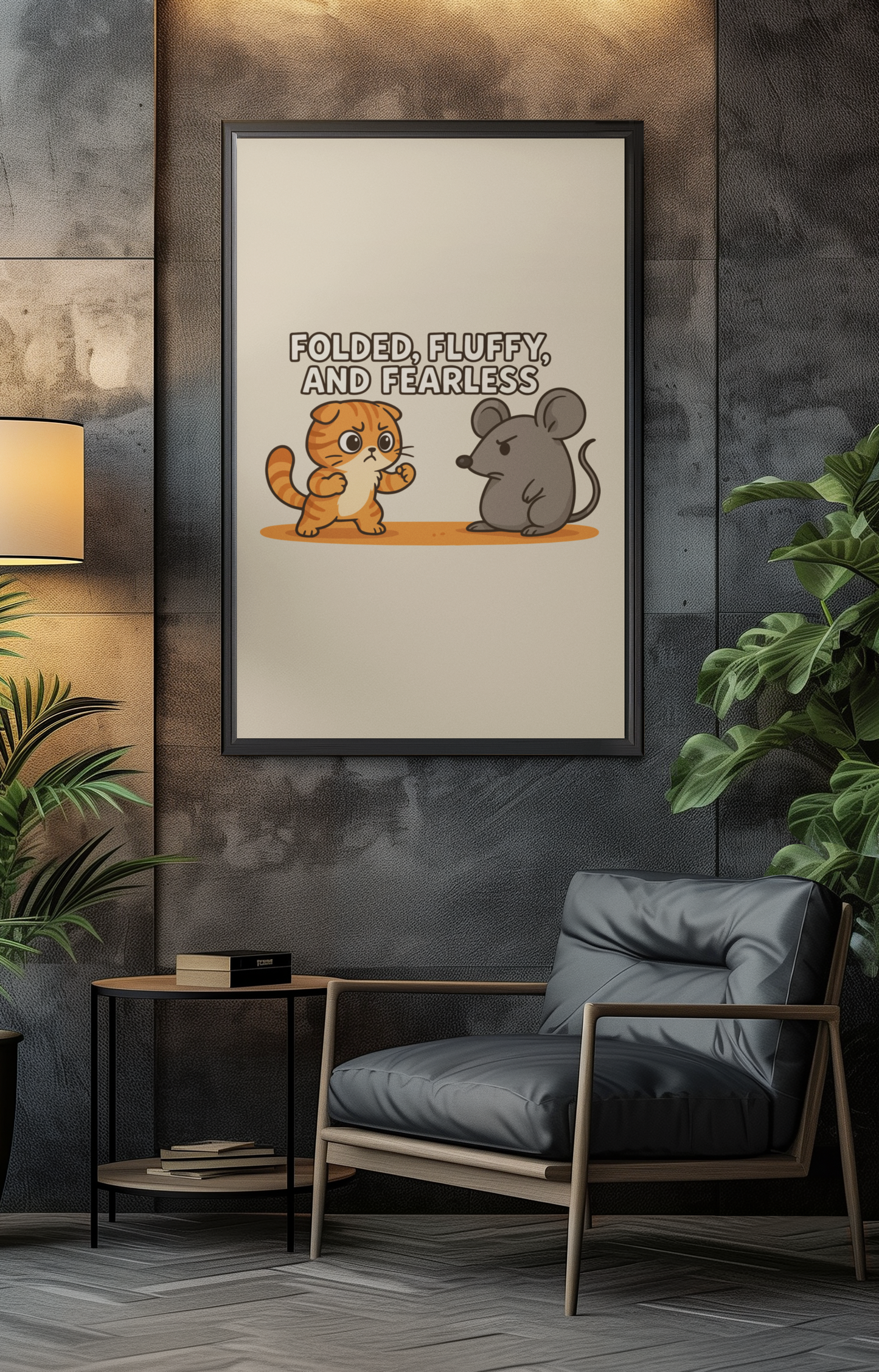 Funny Cat Memes: Cute Animal Battle Vertical Poster - "Folded, Fluffy, and Fearless"