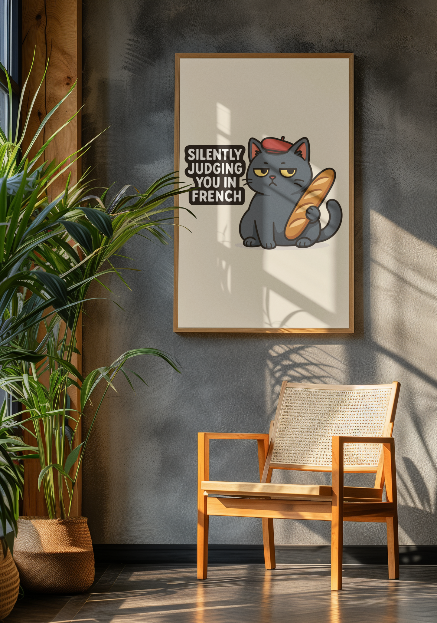 Funny Cat Memes: Funny French Cat Poster - Silently Judging You in French
