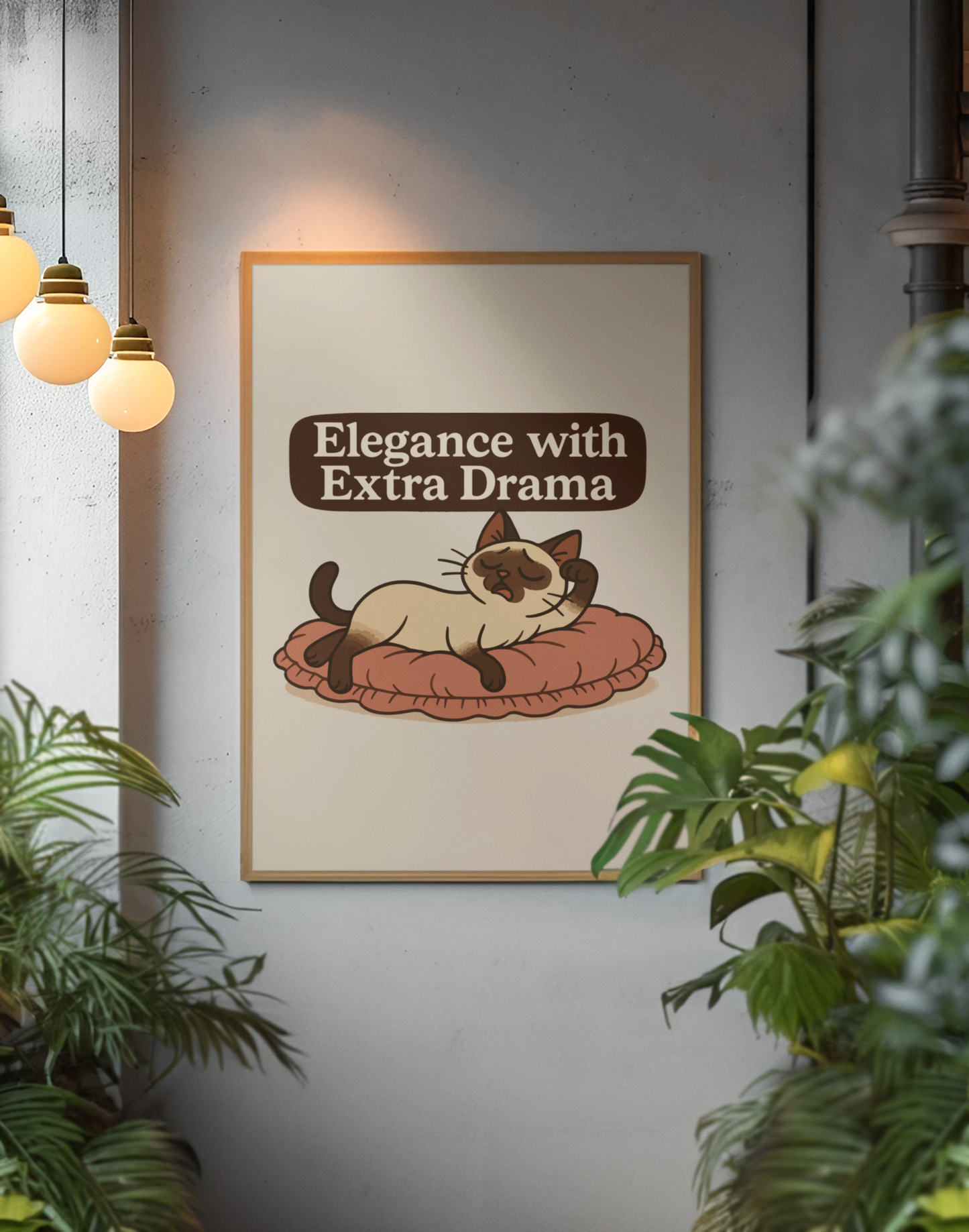 Funny Cat Memes: Sassy Cat Art Poster - "Elegance with Extra Drama"