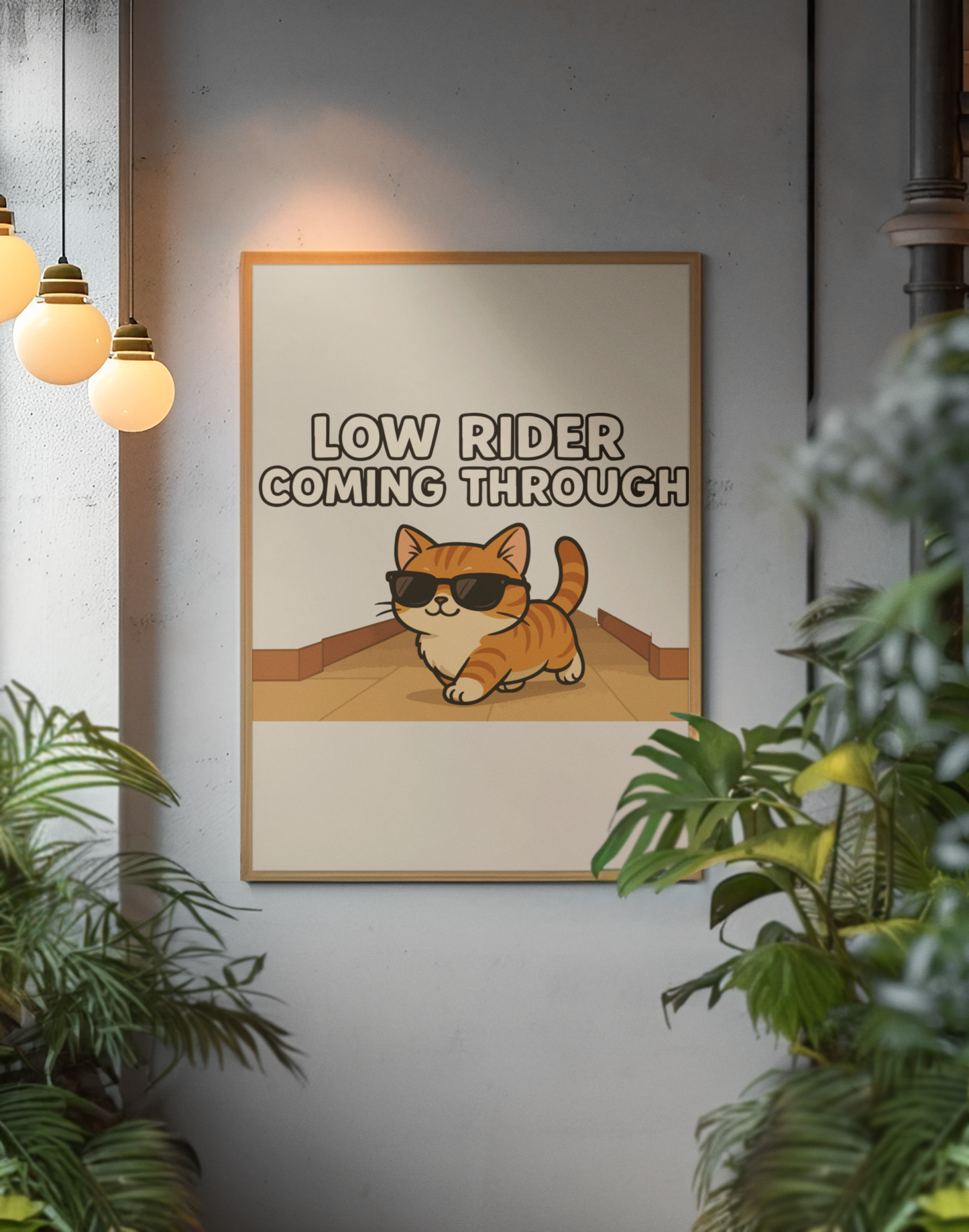 Funny Cat Memes: Cool Cat Matte Poster - "Low Rider Coming Through"