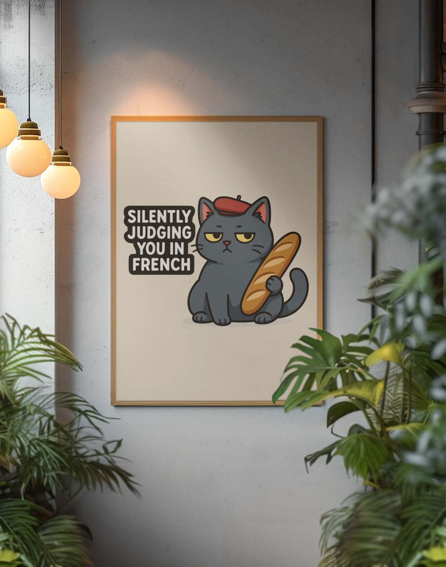 Funny Cat Memes: Funny French Cat Poster - Silently Judging You in French