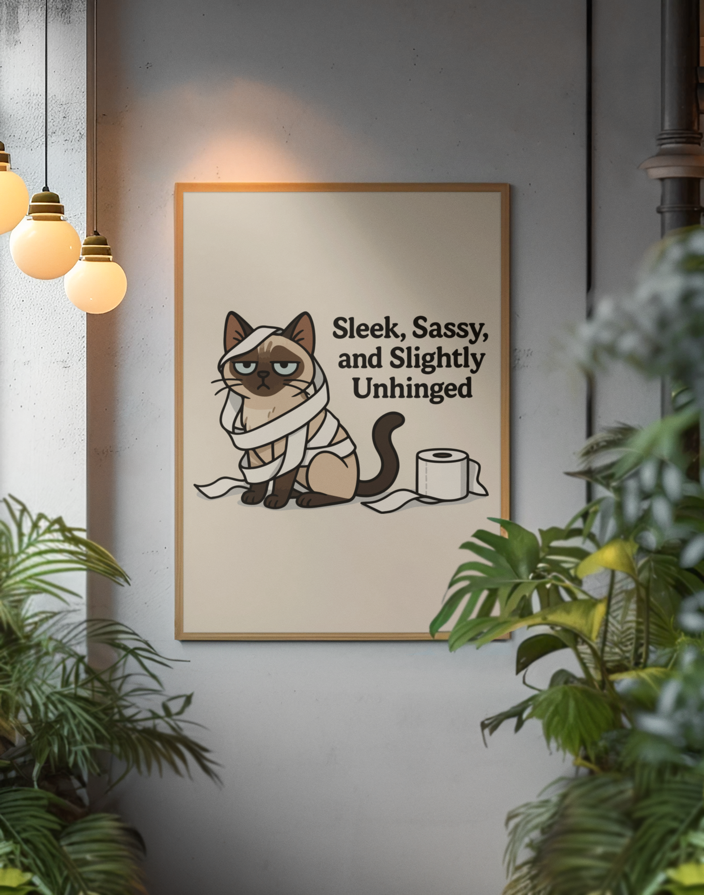 Funny Cat Memes: Sleek Sassy Cat Poster - Quirky Wall Art for Cat Lovers