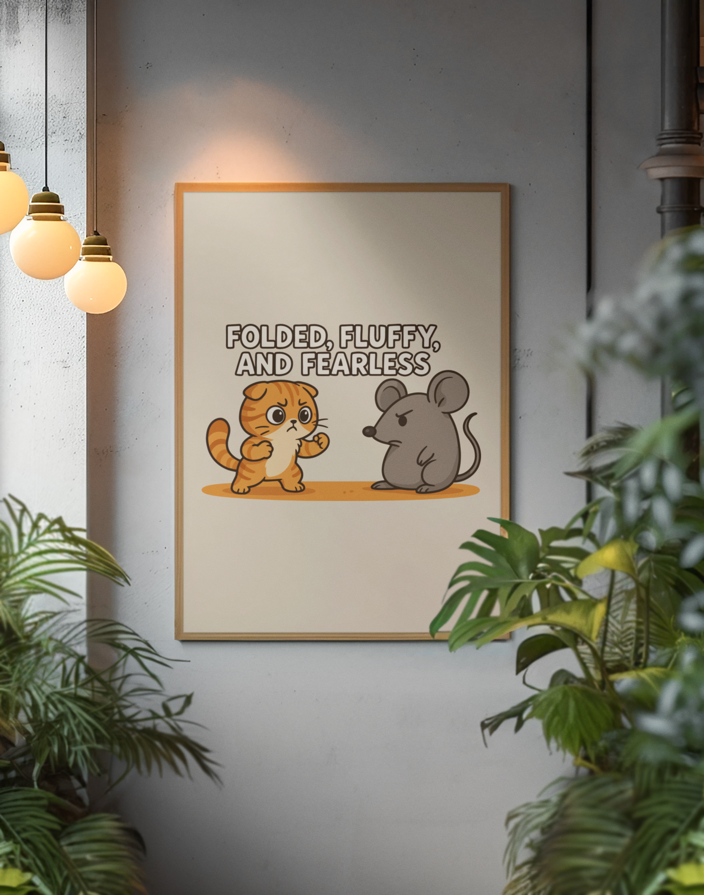 Funny Cat Memes: Cute Animal Battle Vertical Poster - "Folded, Fluffy, and Fearless"