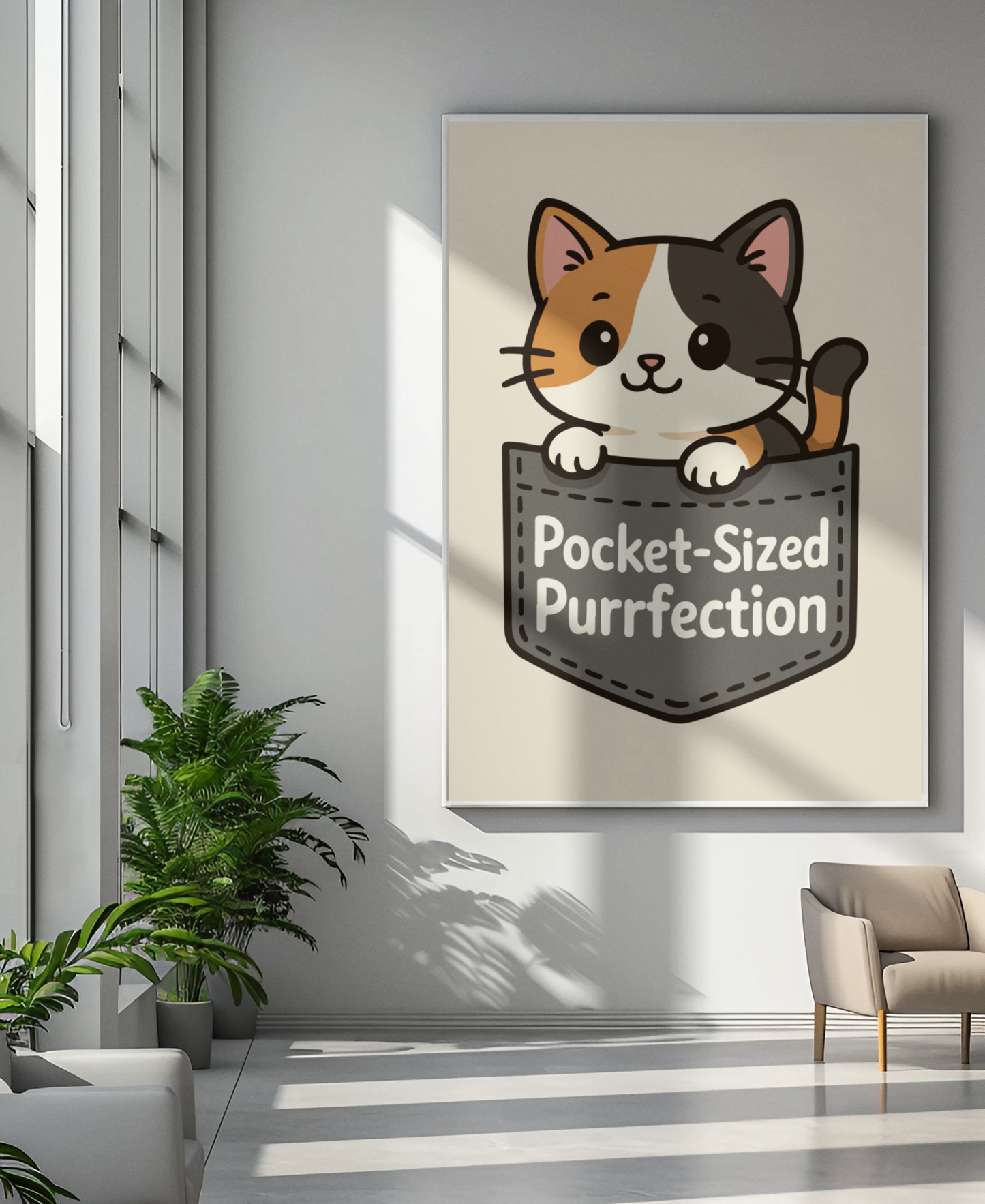 Funny Cat Memes: Cute Cat Pocket-Sized Purrfection Matte Vertical Poster