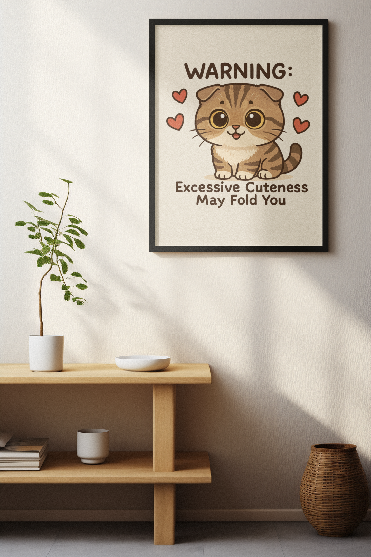 Funny Cat Memes: Cute Cat Warning Poster - Excessive Cuteness Alert