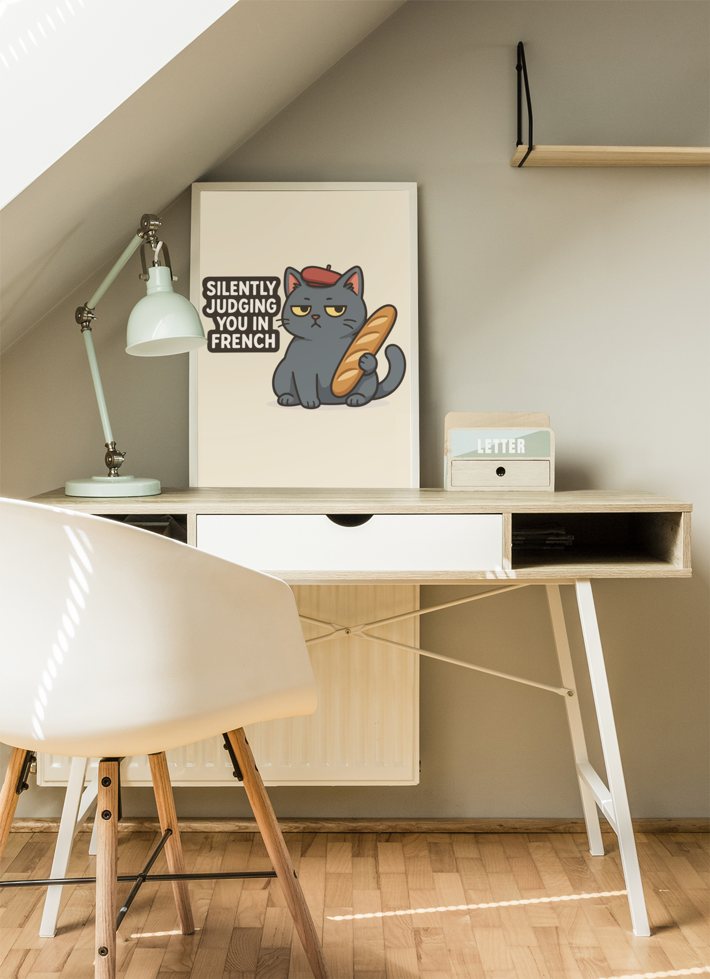 Funny Cat Memes: Funny French Cat Poster - Silently Judging You in French