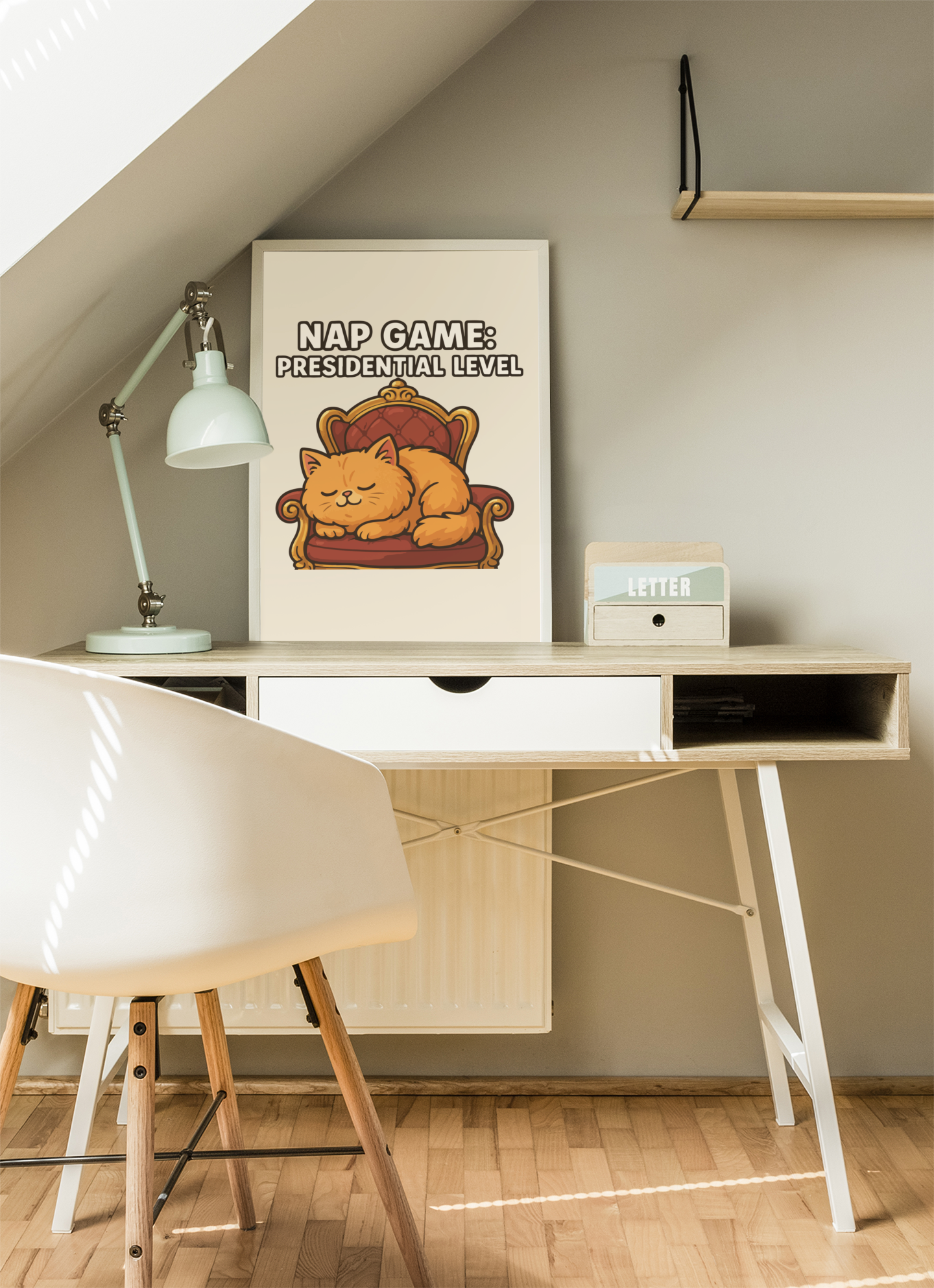 Funny Cat Memes: Cat Nap Game Poster - Presidential Level Wall Art