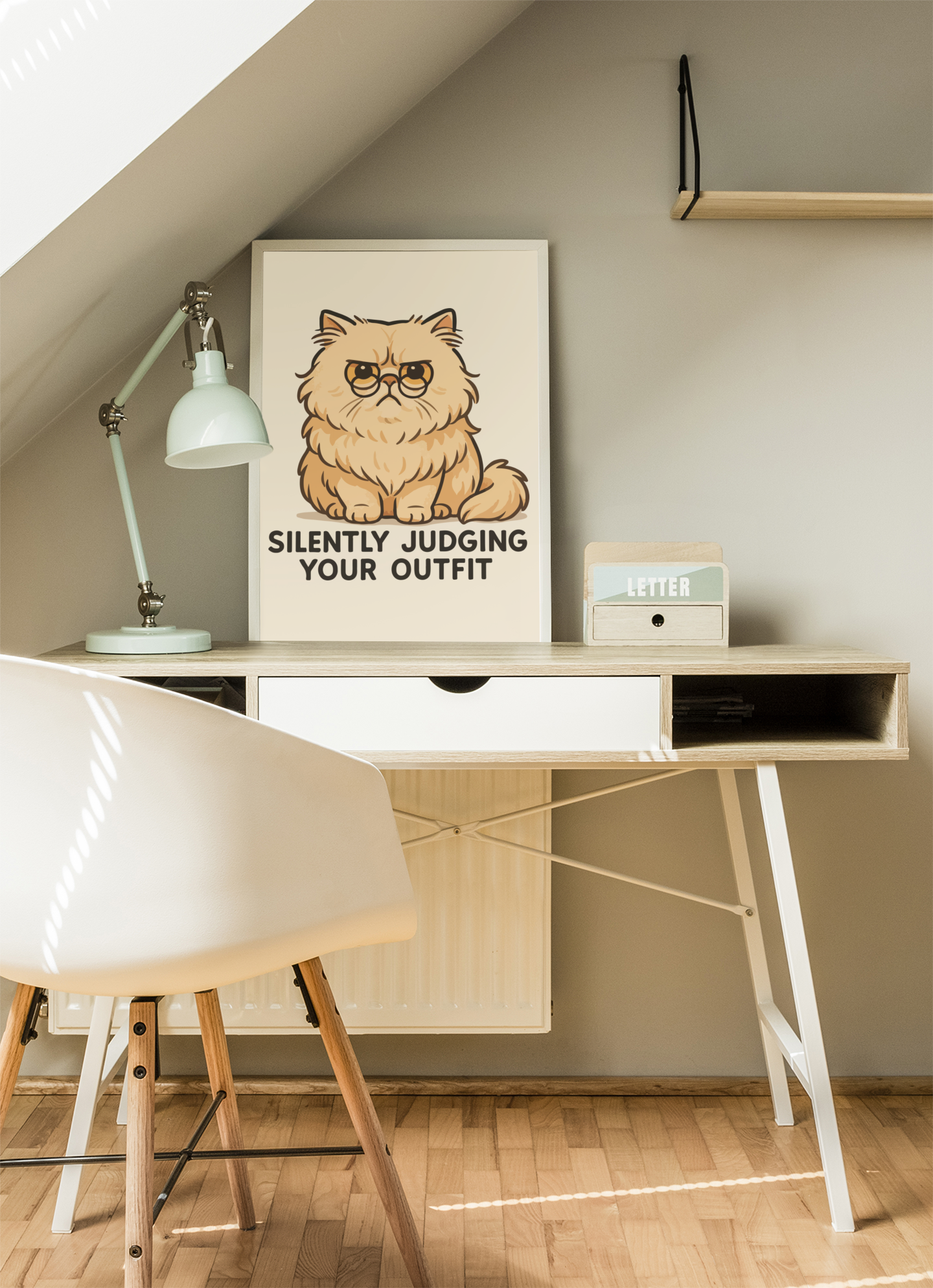 Funny Cat Memes: Cat-Themed Matte Vertical Poster - 'Silently Judging Your Outfit'