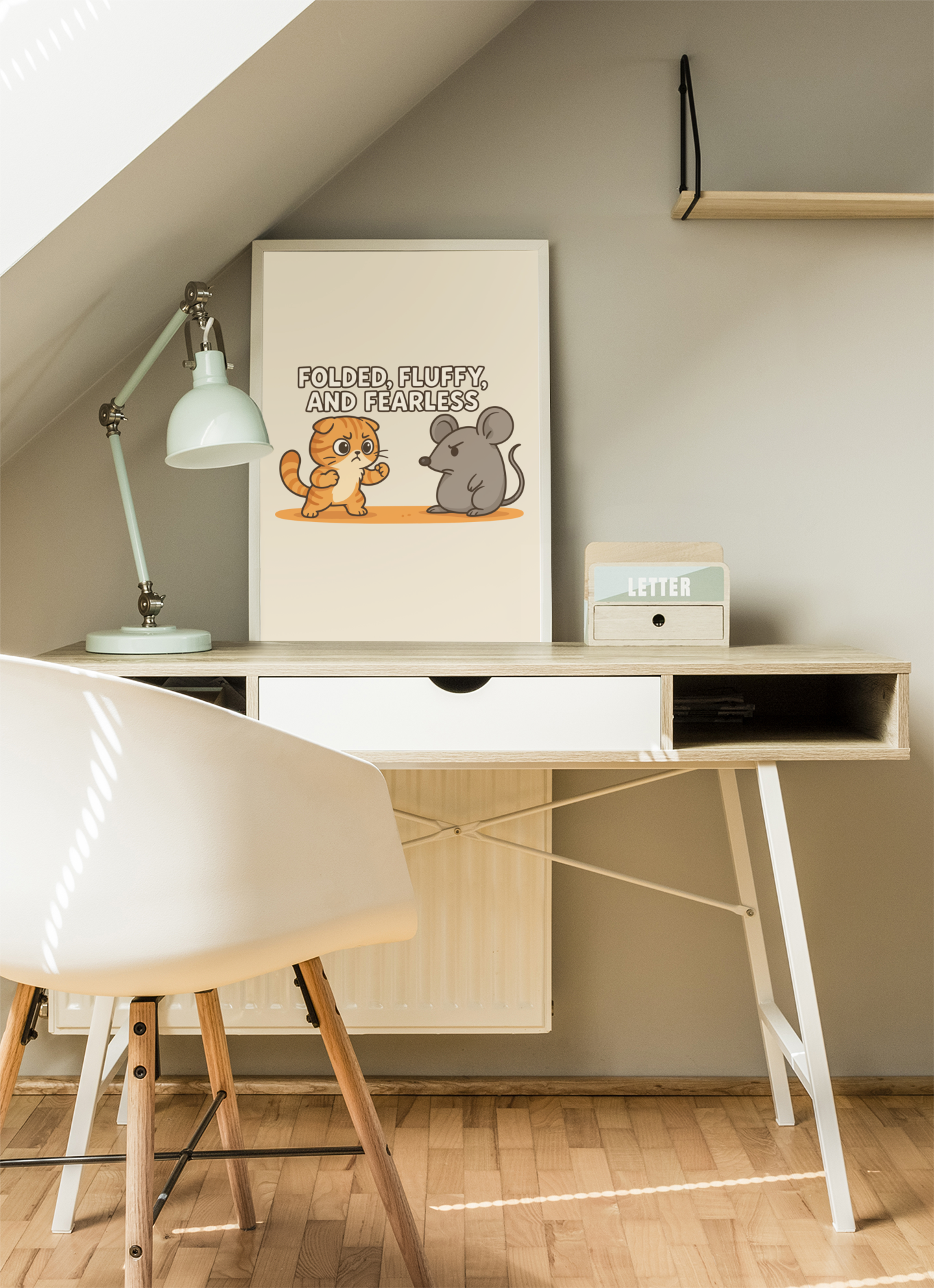 Funny Cat Memes: Cute Animal Battle Vertical Poster - "Folded, Fluffy, and Fearless"