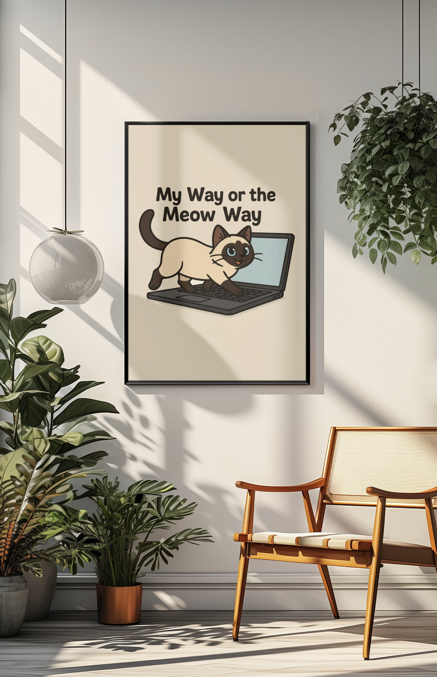 Funny Cat Memes: Cat-Themed Matte Vertical Poster - 'My Way or the Meow Way'