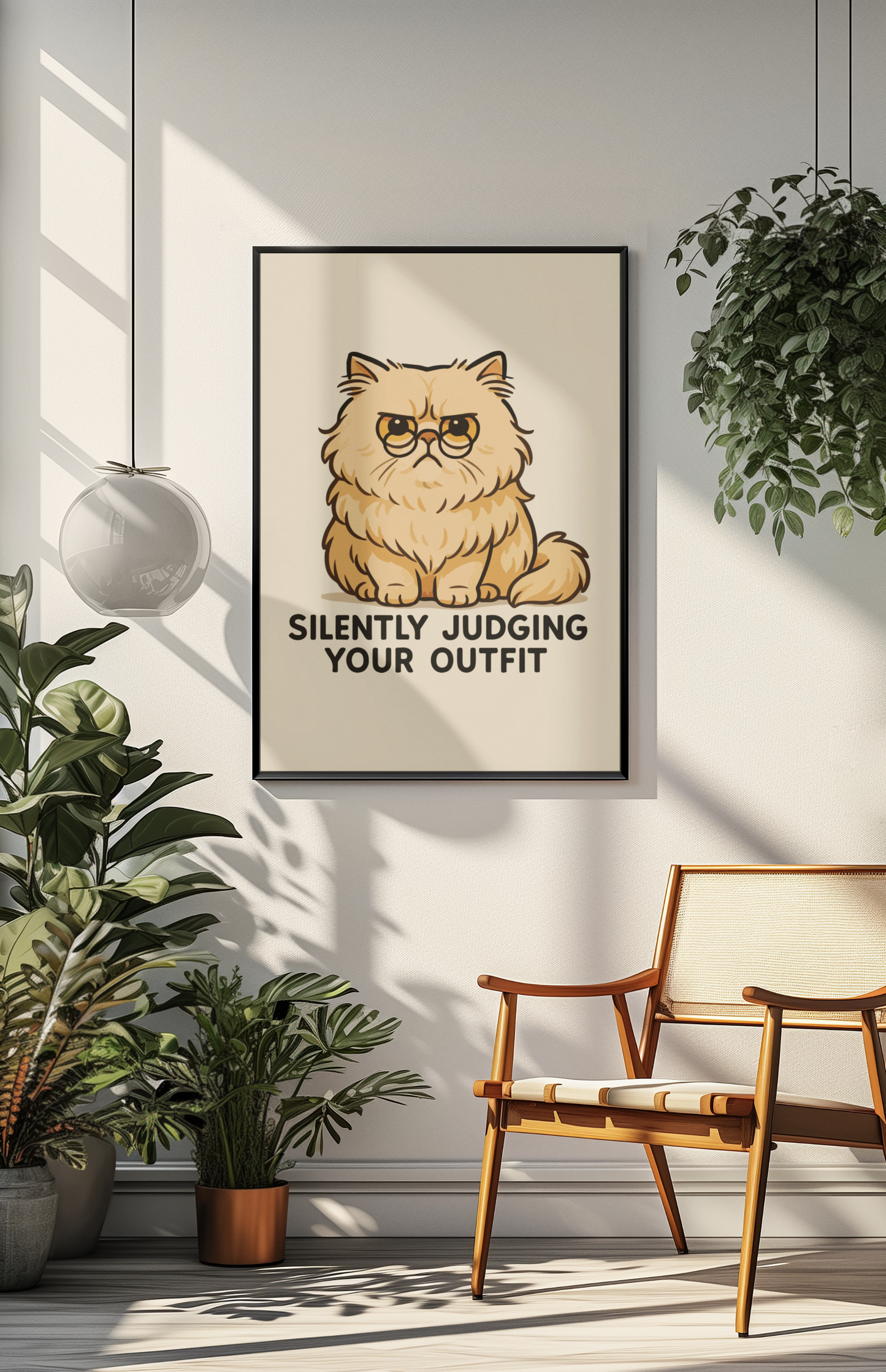 Funny Cat Memes: Cat-Themed Matte Vertical Poster - 'Silently Judging Your Outfit'
