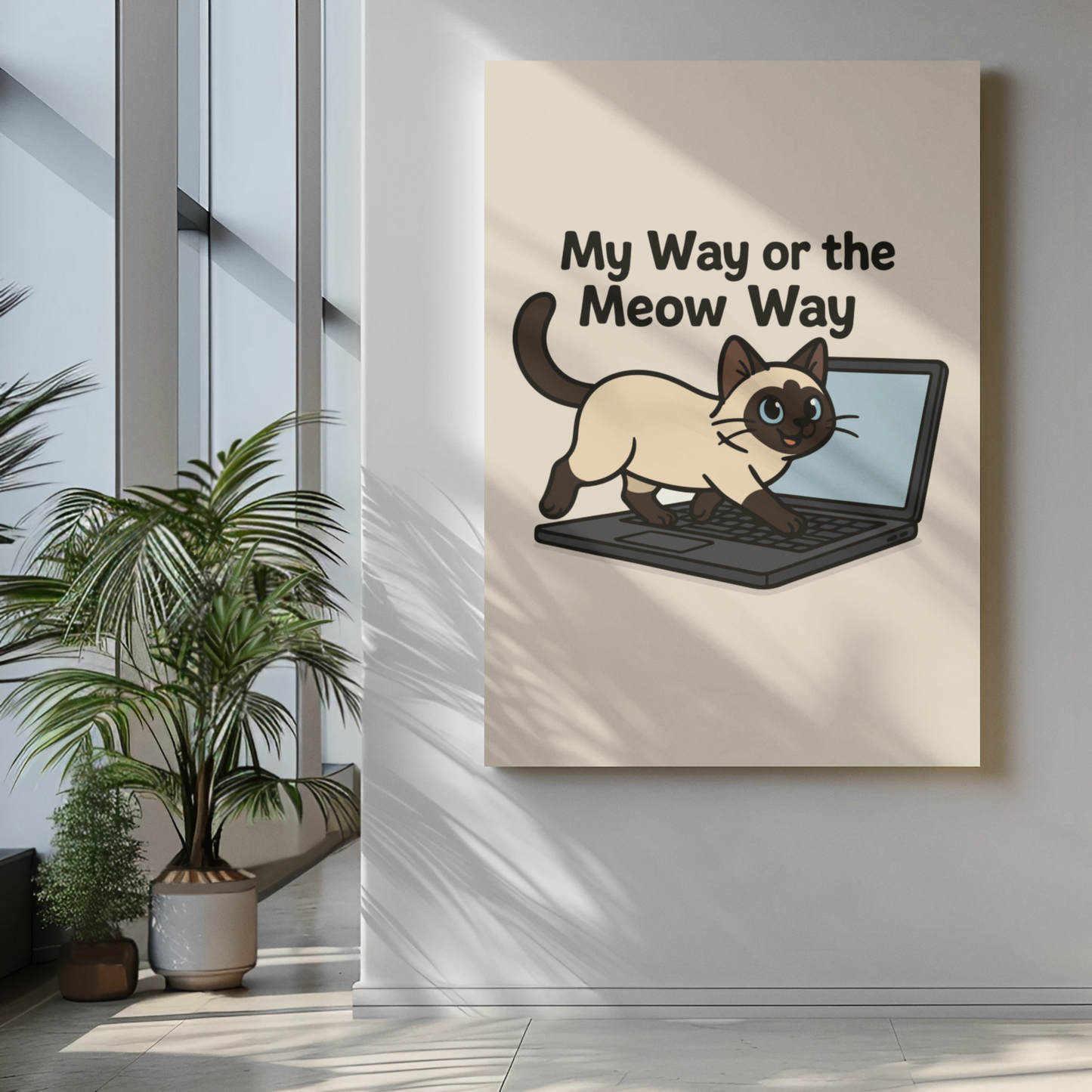 Funny Cat Memes: Cat-Themed Matte Vertical Poster - 'My Way or the Meow Way'
