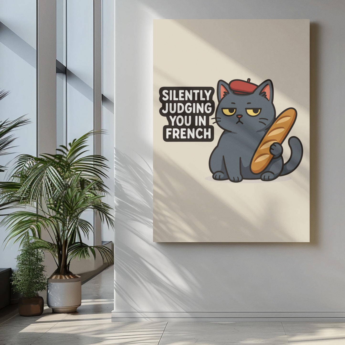 Funny Cat Memes: Funny French Cat Poster - Silently Judging You in French