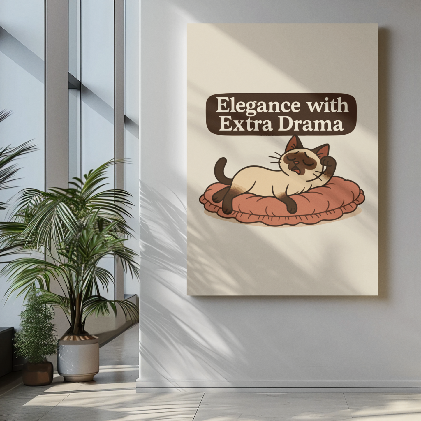 Funny Cat Memes: Sassy Cat Art Poster - "Elegance with Extra Drama"