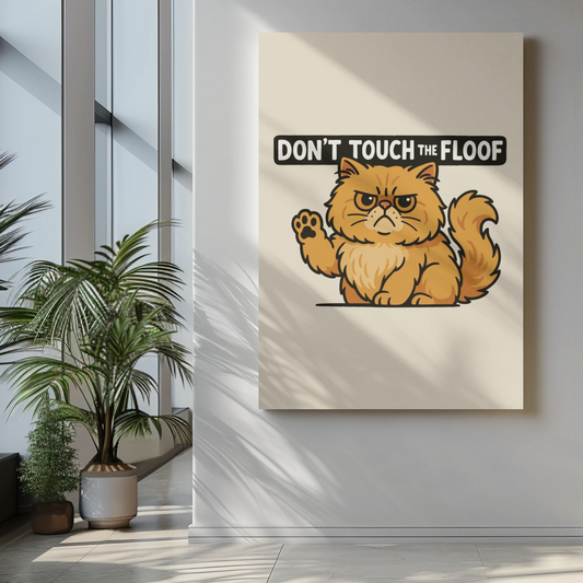Funny Cat Memes: Don't Touch the Floof Cat Poster - Matte Vertical Wall Art for Cat Lovers