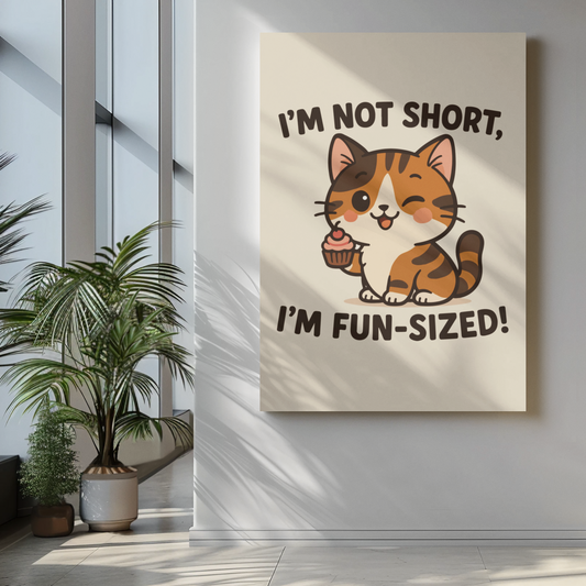 Funny Cat Memes: Cute Fun-Sized Cat Poster | Whimsical Wall Art for Cat Lovers | Adorable Home Decor