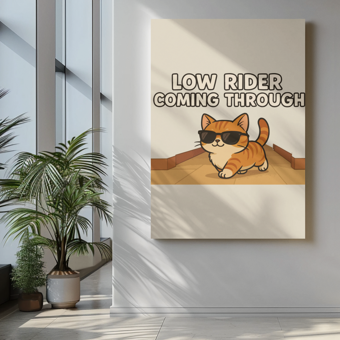 Funny Cat Memes: Cool Cat Matte Poster - "Low Rider Coming Through"