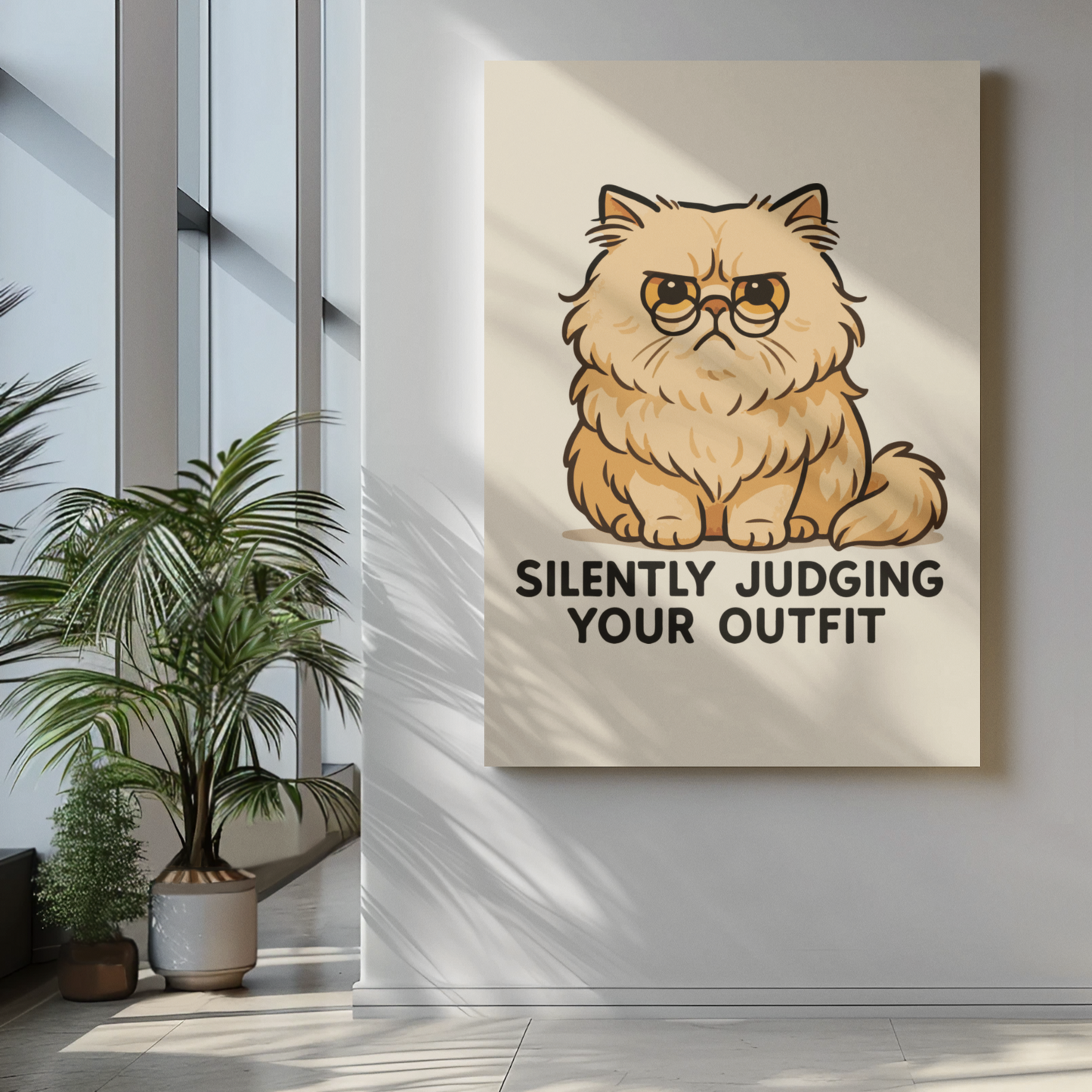 Funny Cat Memes: Cat-Themed Matte Vertical Poster - 'Silently Judging Your Outfit'