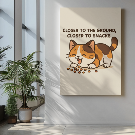 Funny Cat Memes: Cute Cat Snack Poster - Closer to Snacks Wall Art